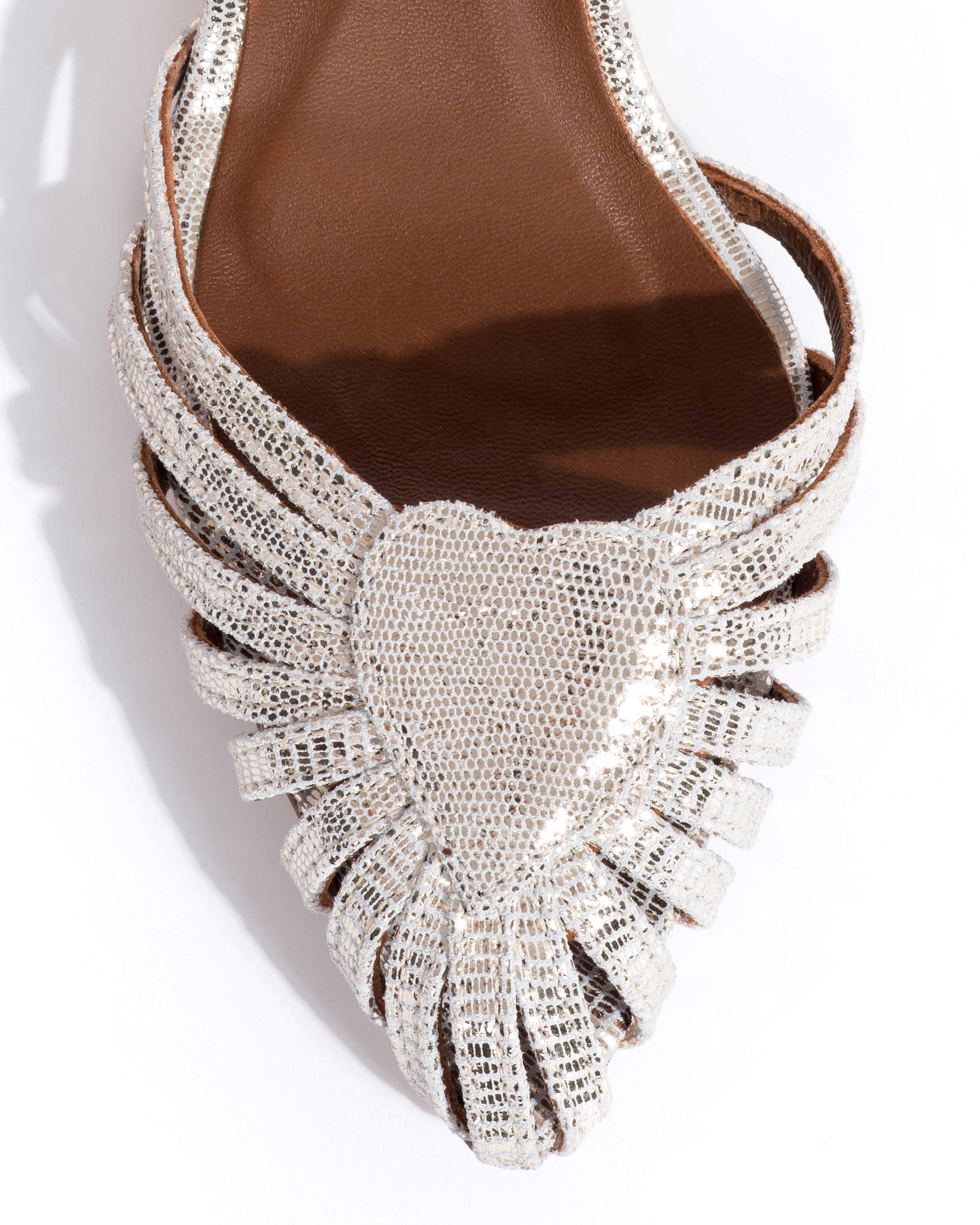 Keesha 55 Lizard metallic goat Champagne - Image 5