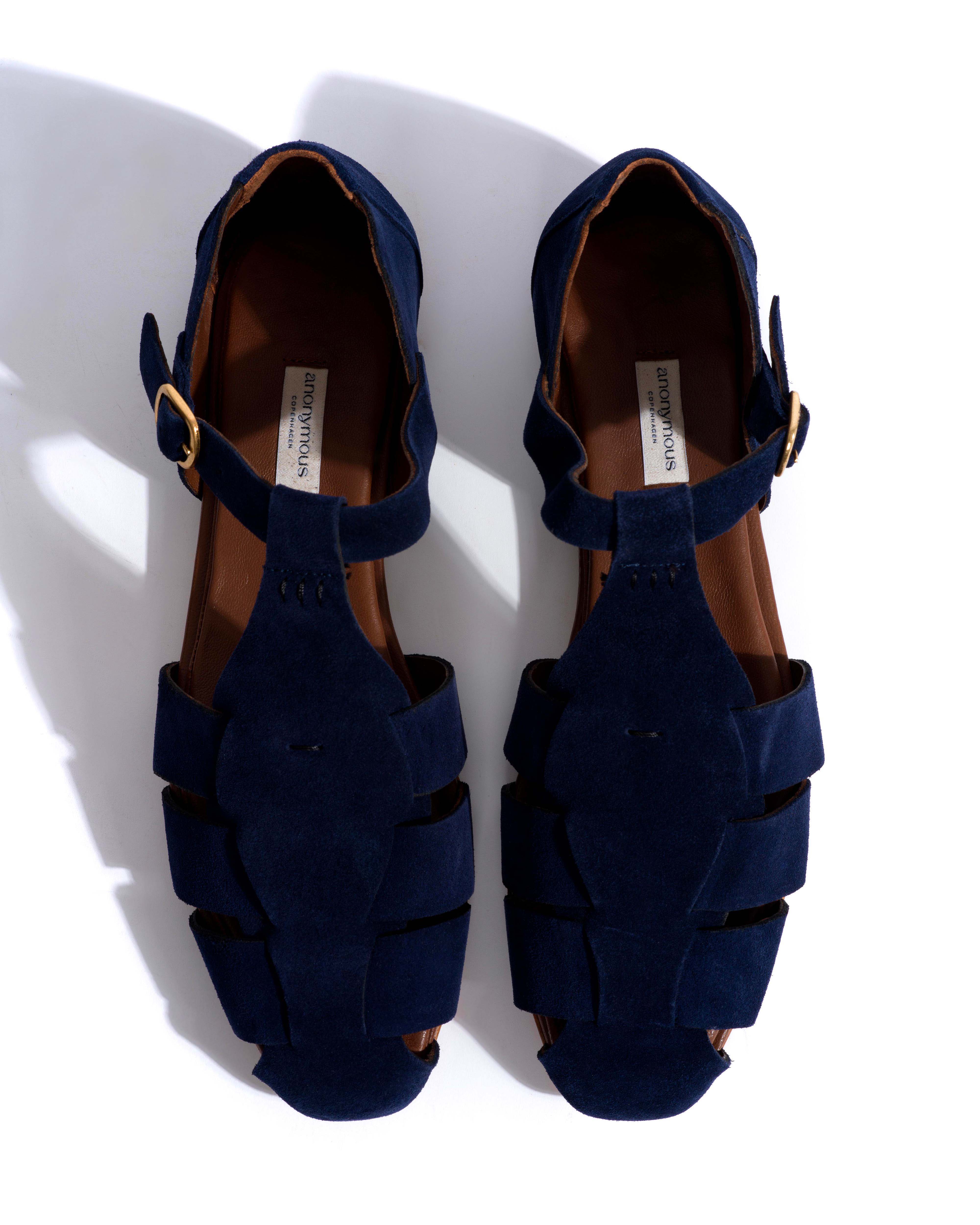 Lain flats Calf suede Ink blue - Image 4