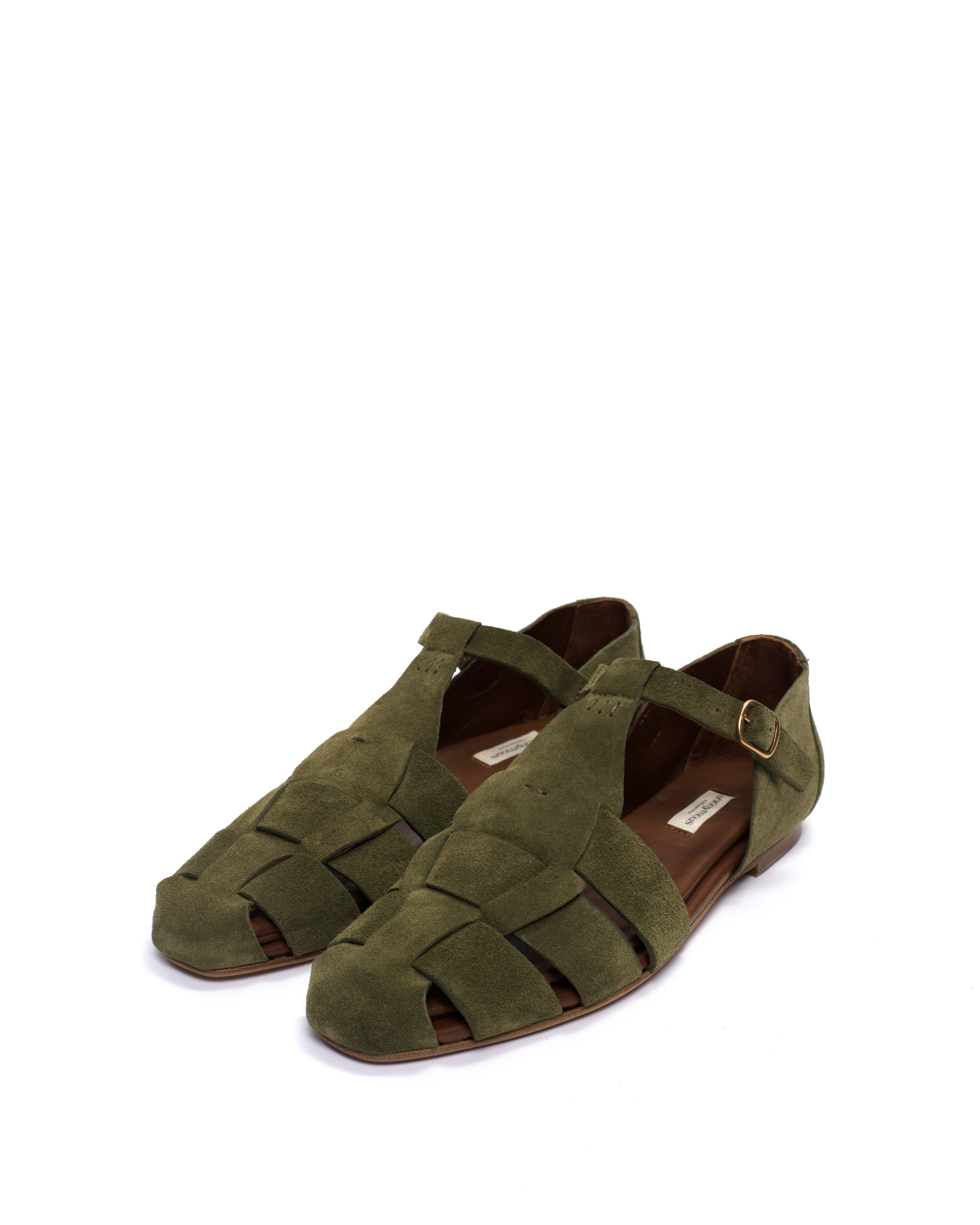 Lain flats Calf suede Olive green - Image 2