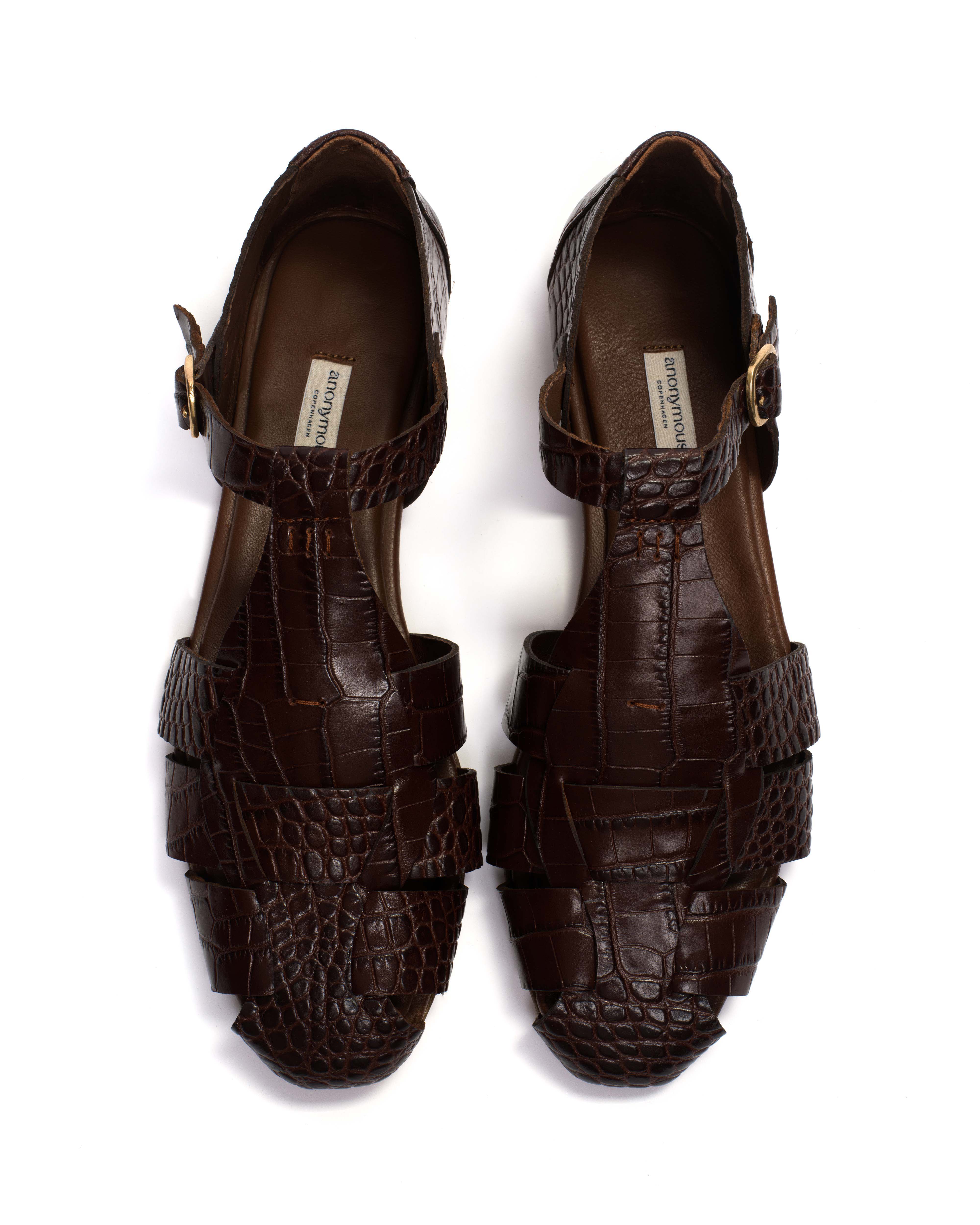 Lain flats Croco calf Chocolate - Image 3