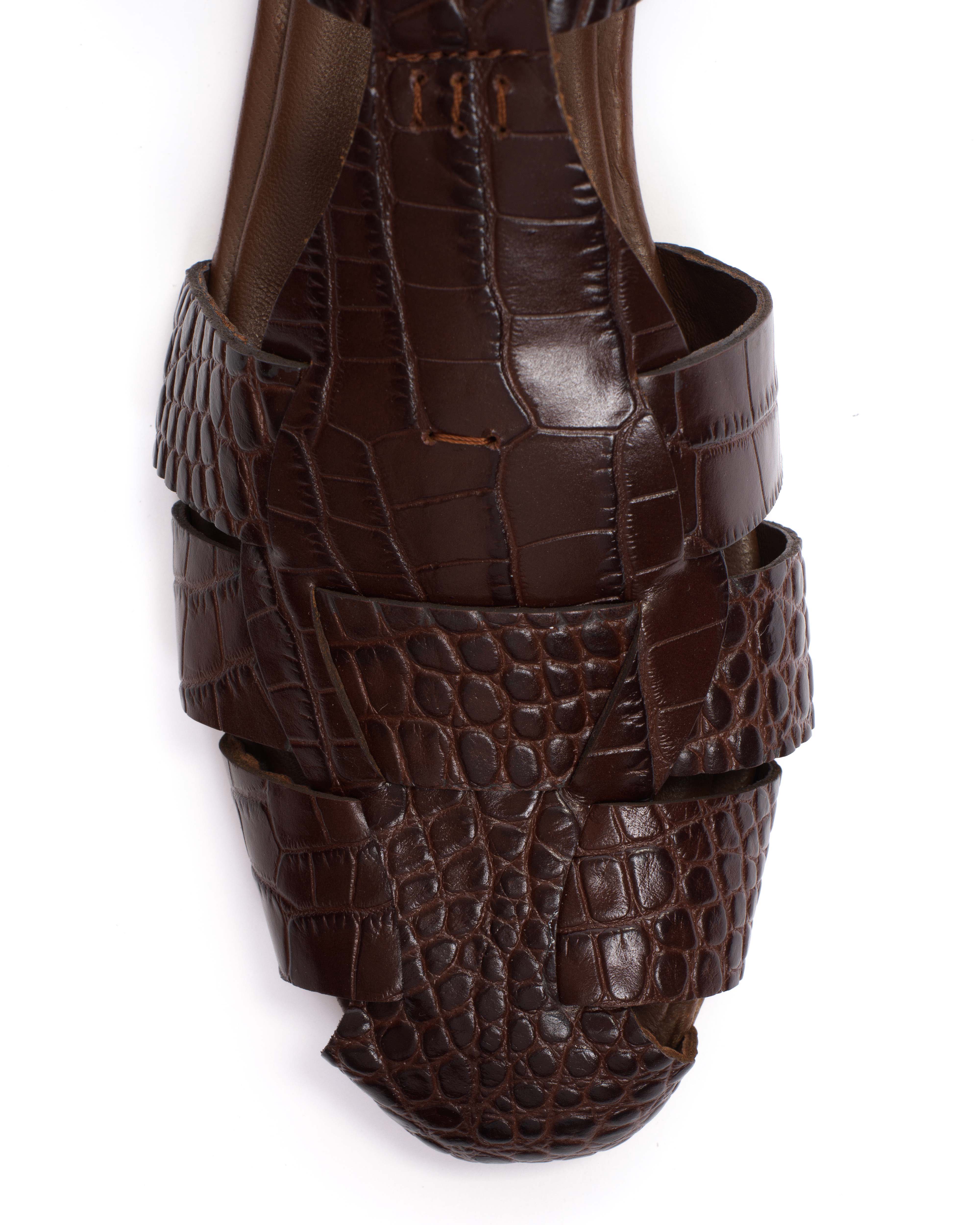 Lain flats Croco calf Chocolate - Image 6