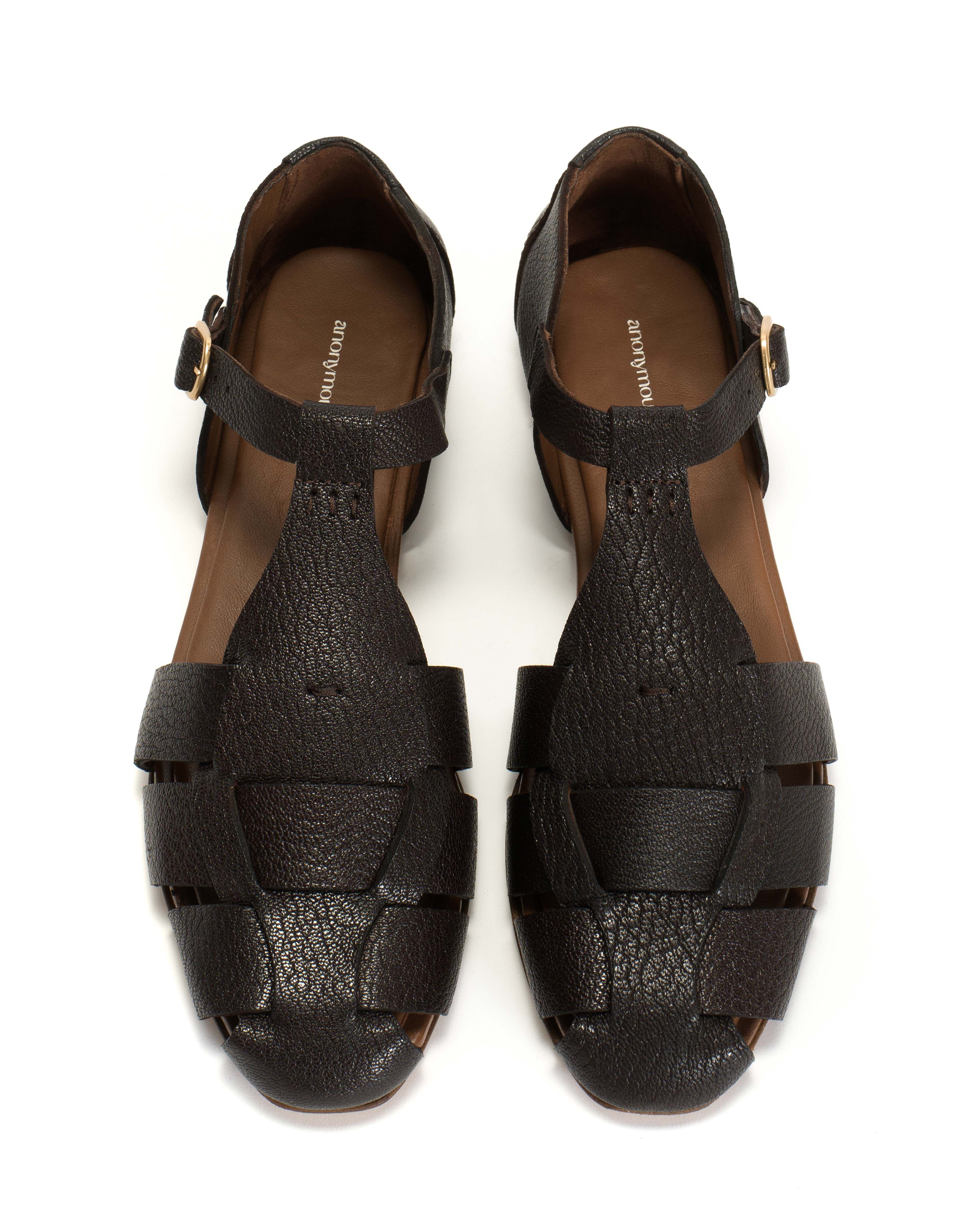 Lain flats Grained chevre goat Coffee brown - Image 3