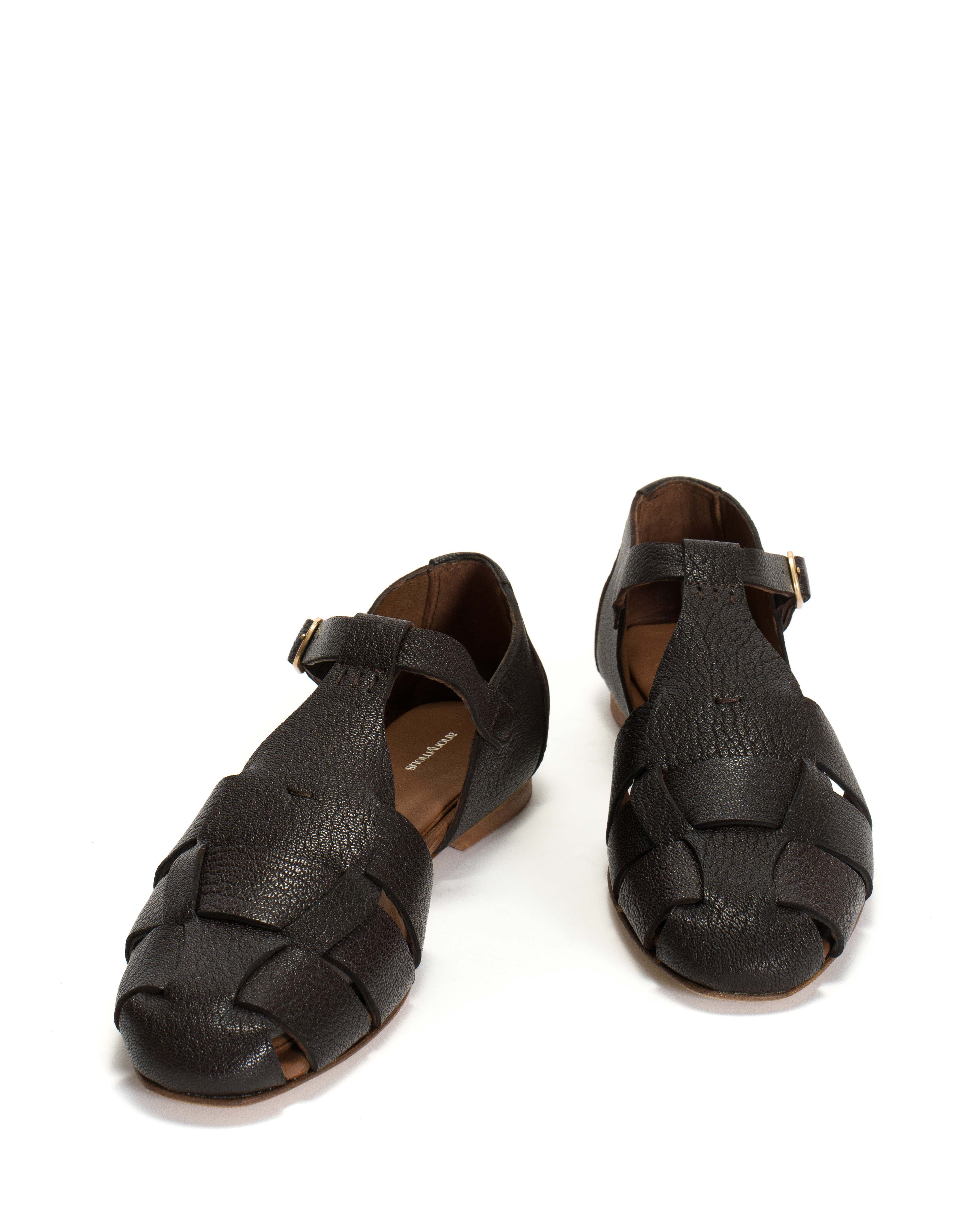 Lain flats Grained chevre goat Coffee brown - Image 4