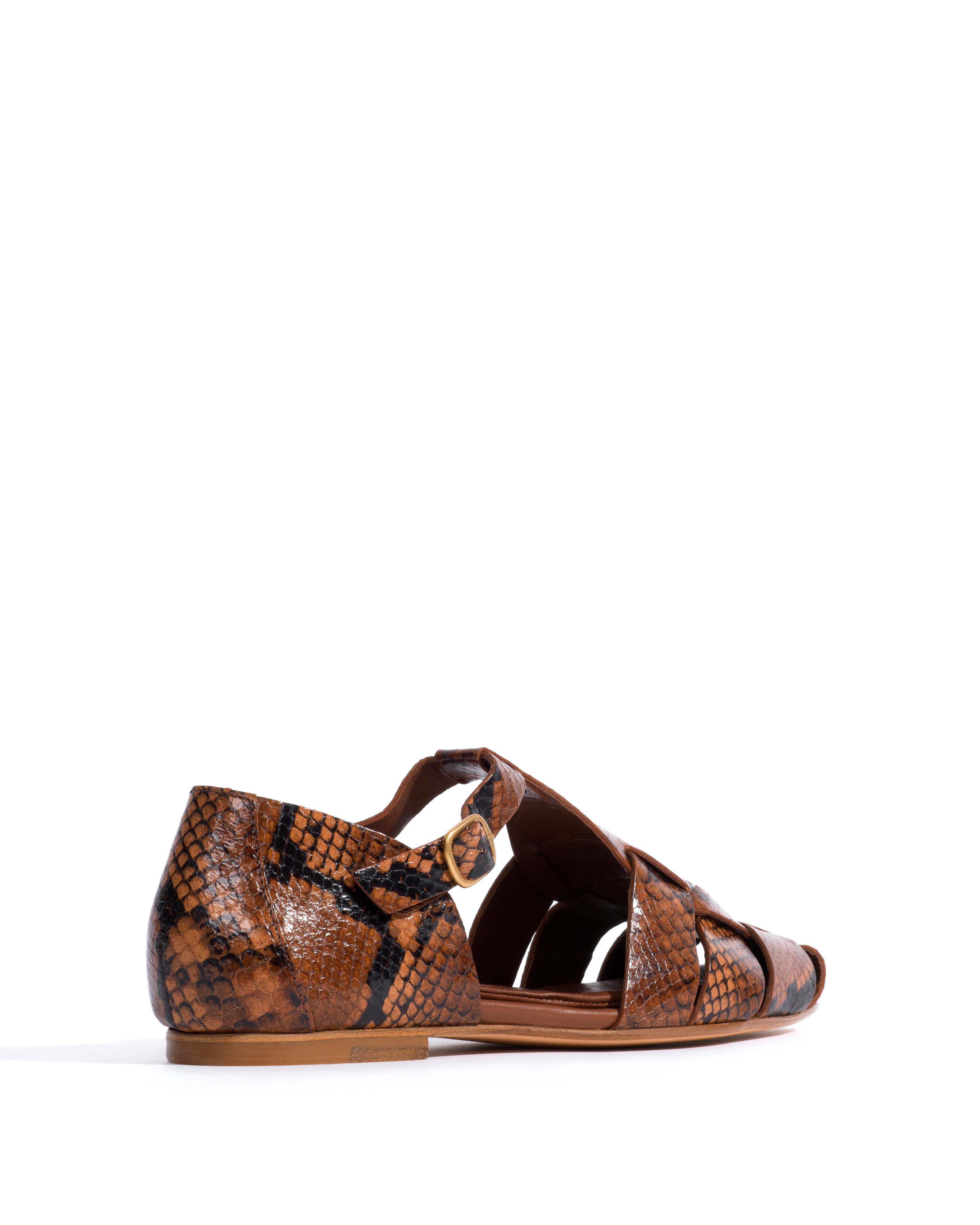 Lain flats Snake calf Hazelnut - Image 3