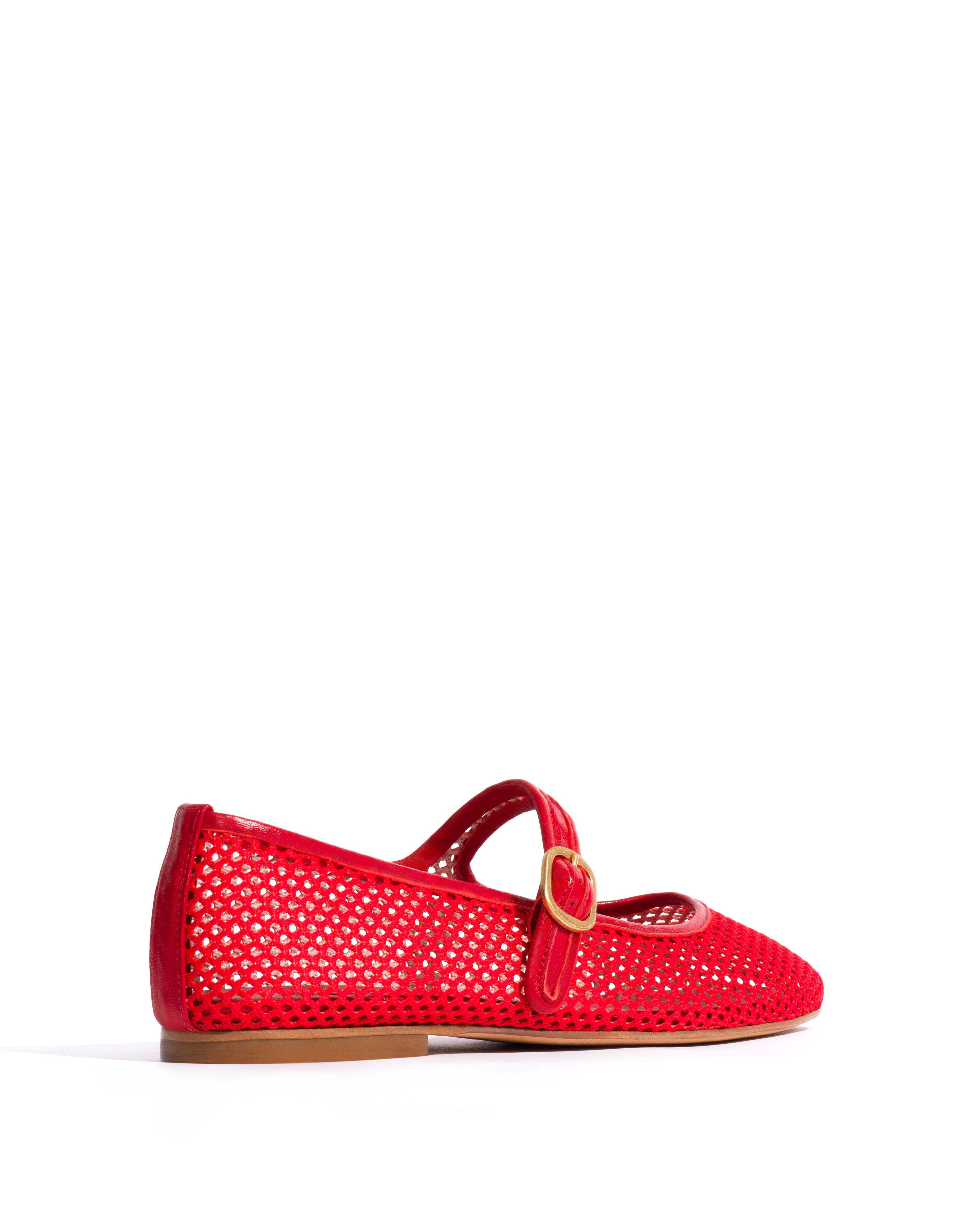 Lana netted mesh Shiny lamb & netted mesh Ruby red - Image 3