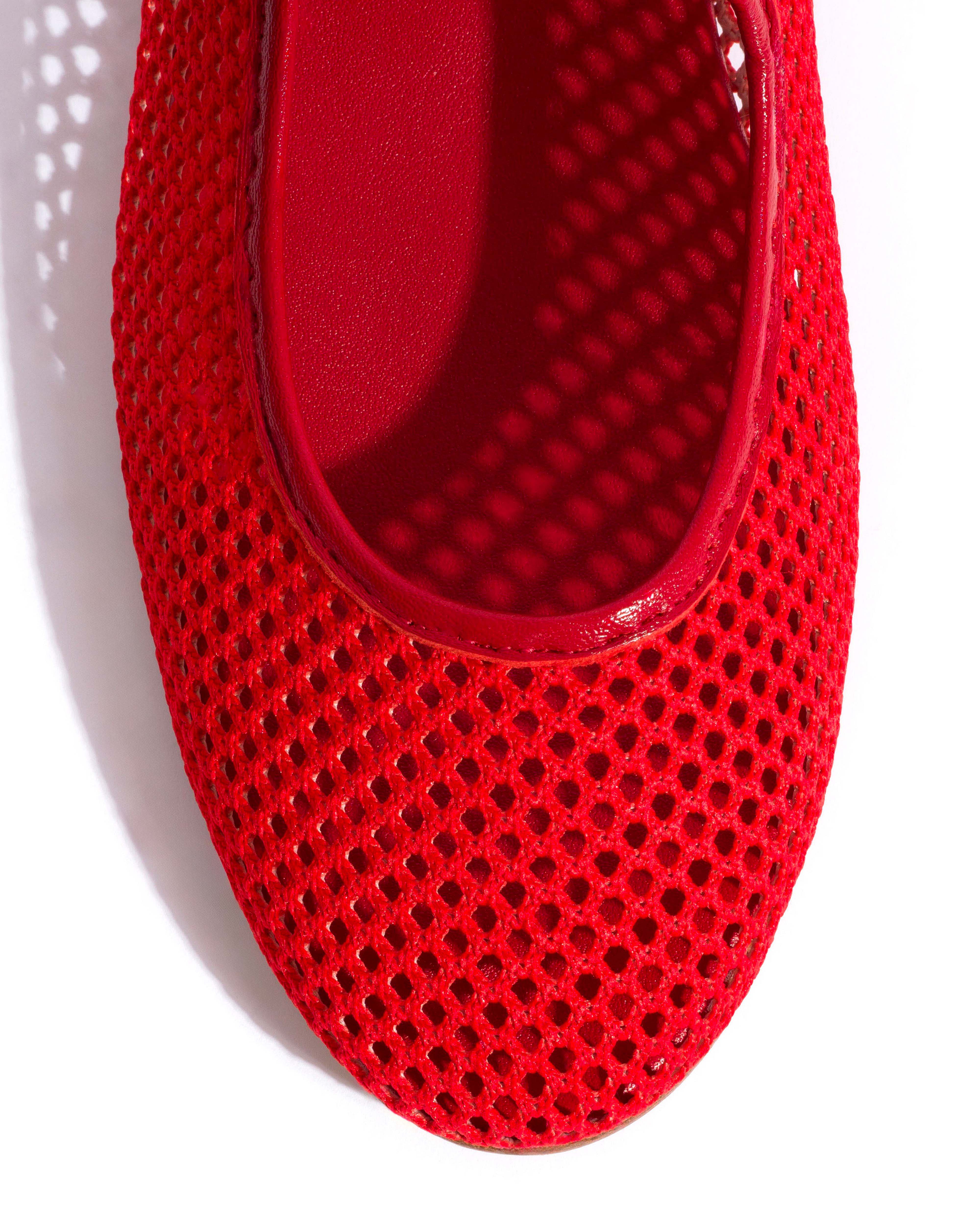 Lana netted mesh Shiny lamb & netted mesh Ruby red - Image 5