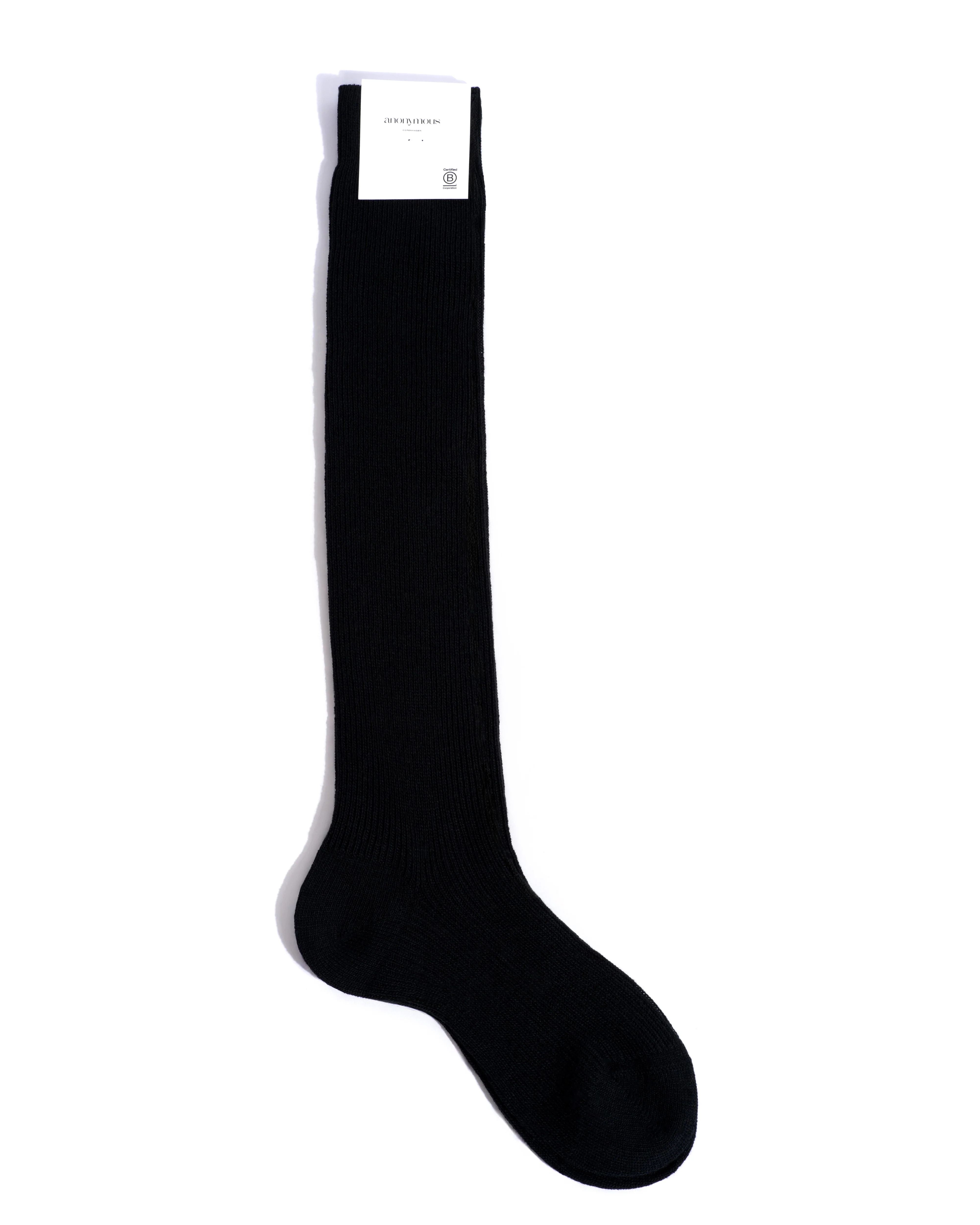 Lanai knee-high cashmere socks 70% wool 30% cashmere Black - Image 4