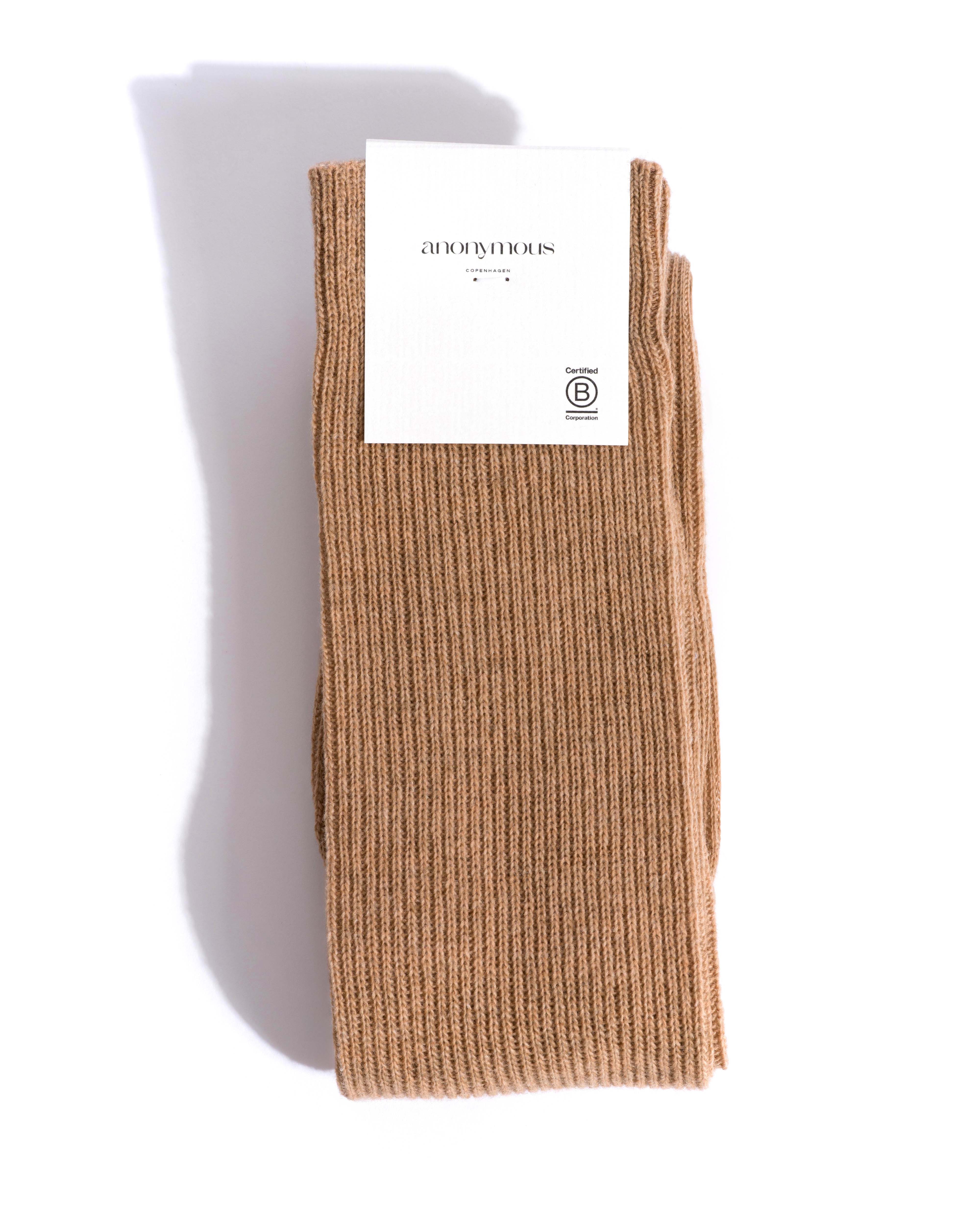 Lanai knee-high cashmere socks 70% wool 30% cashmere Camel - Image 3