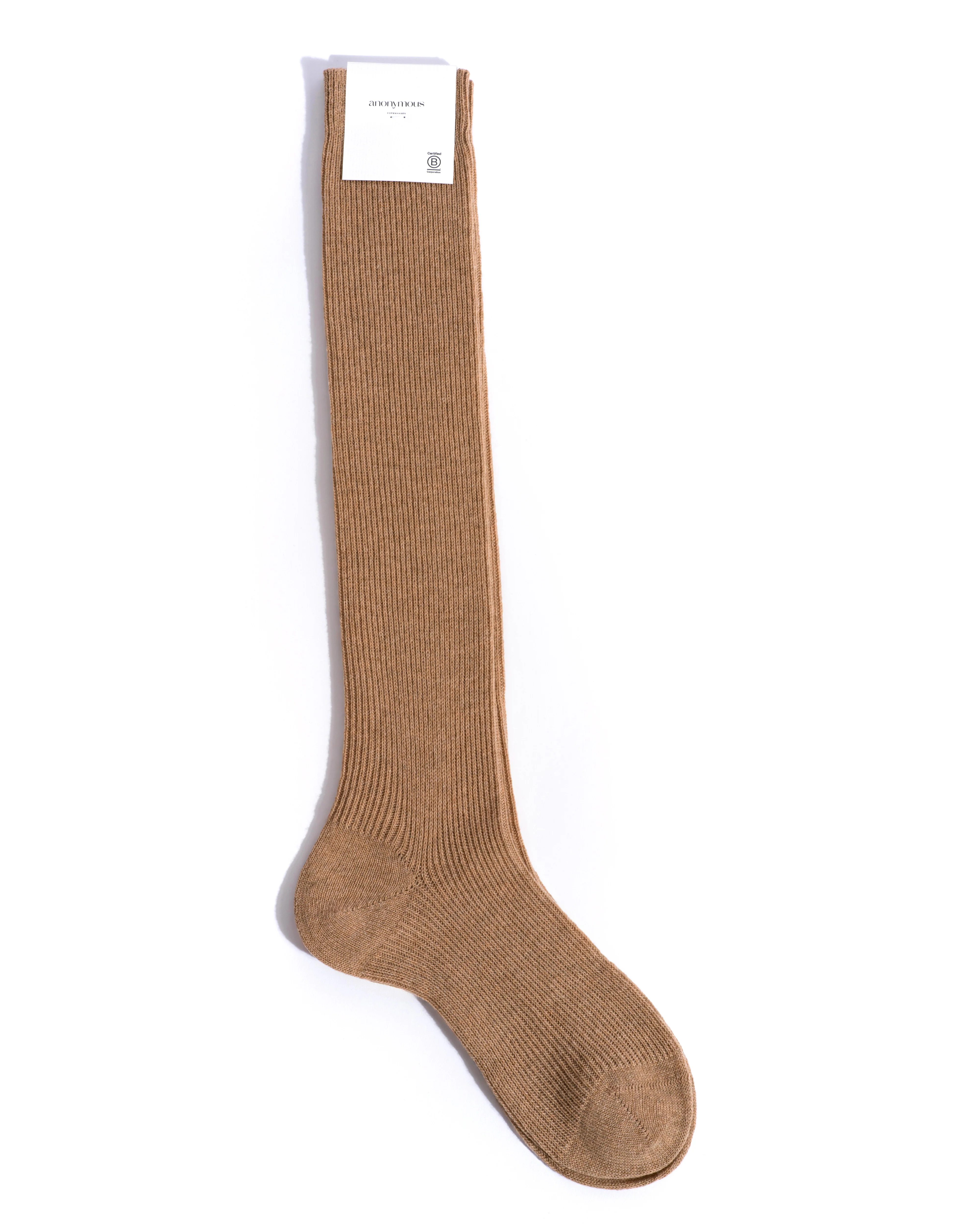 Lanai knee-high cashmere socks 70% wool 30% cashmere Camel - Image 4