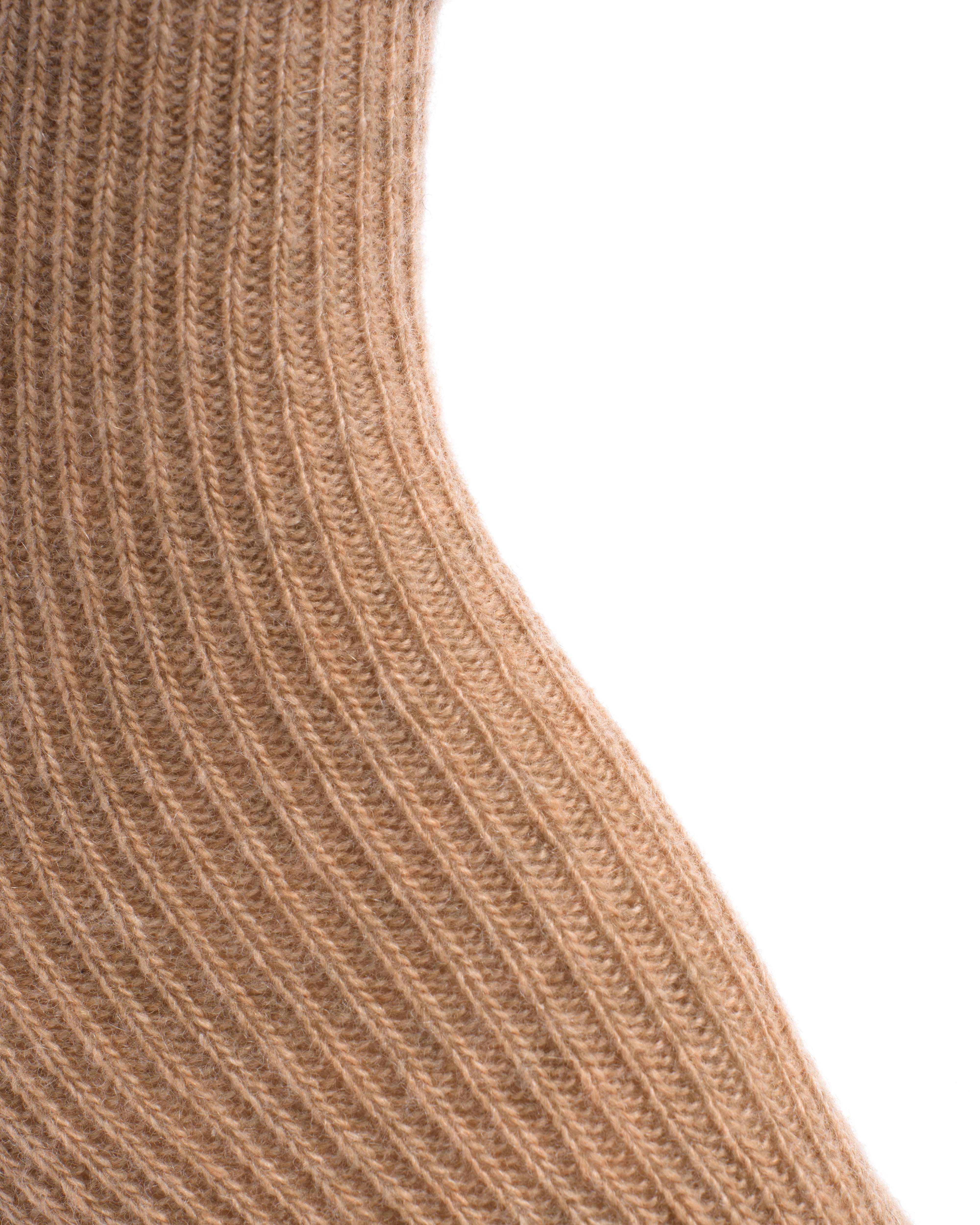 Lanai knee-high cashmere socks 70% wool 30% cashmere Camel - Image 5