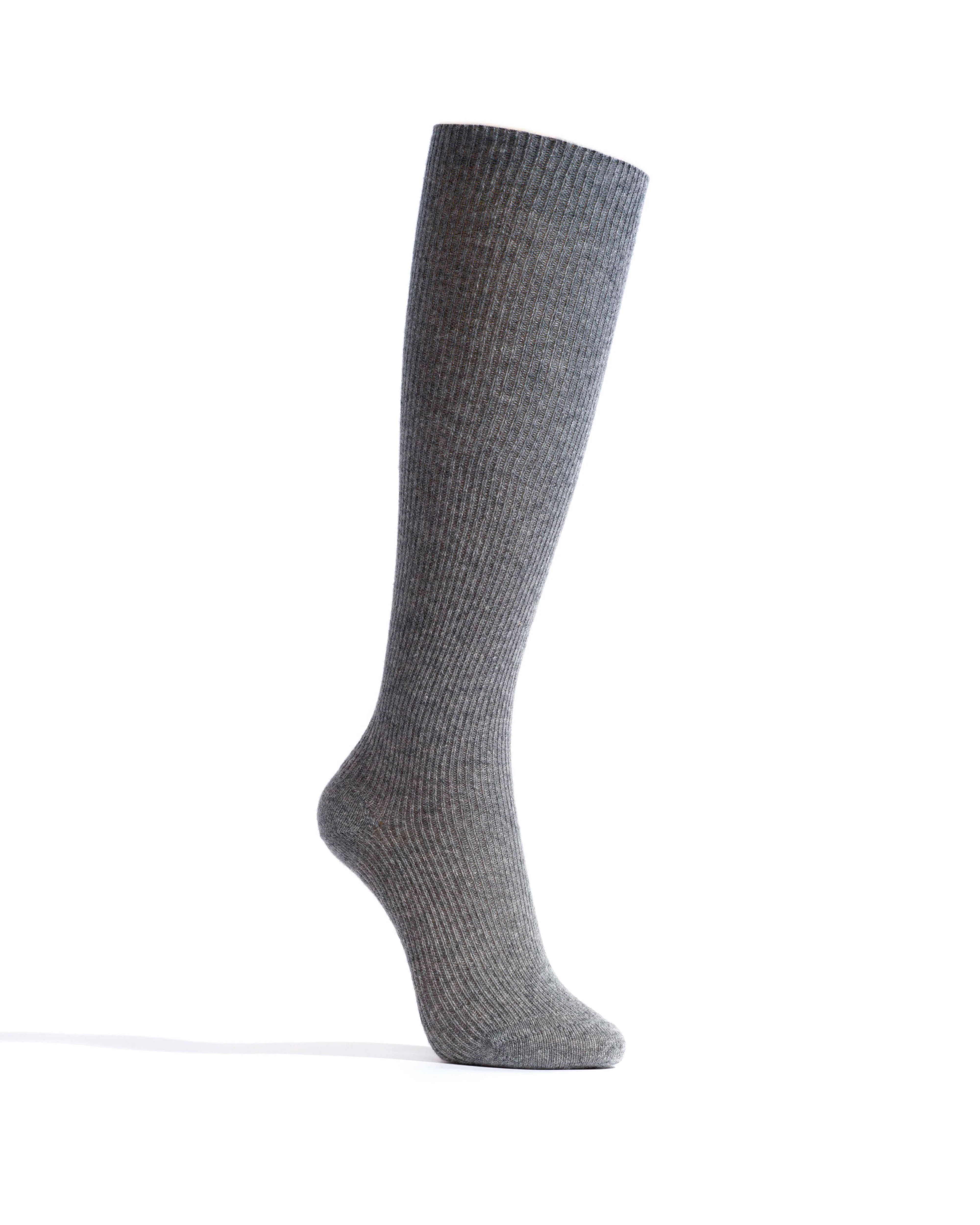 Lanai knee-high cashmere socks 70% wool 30% cashmere Light grey - Image 2