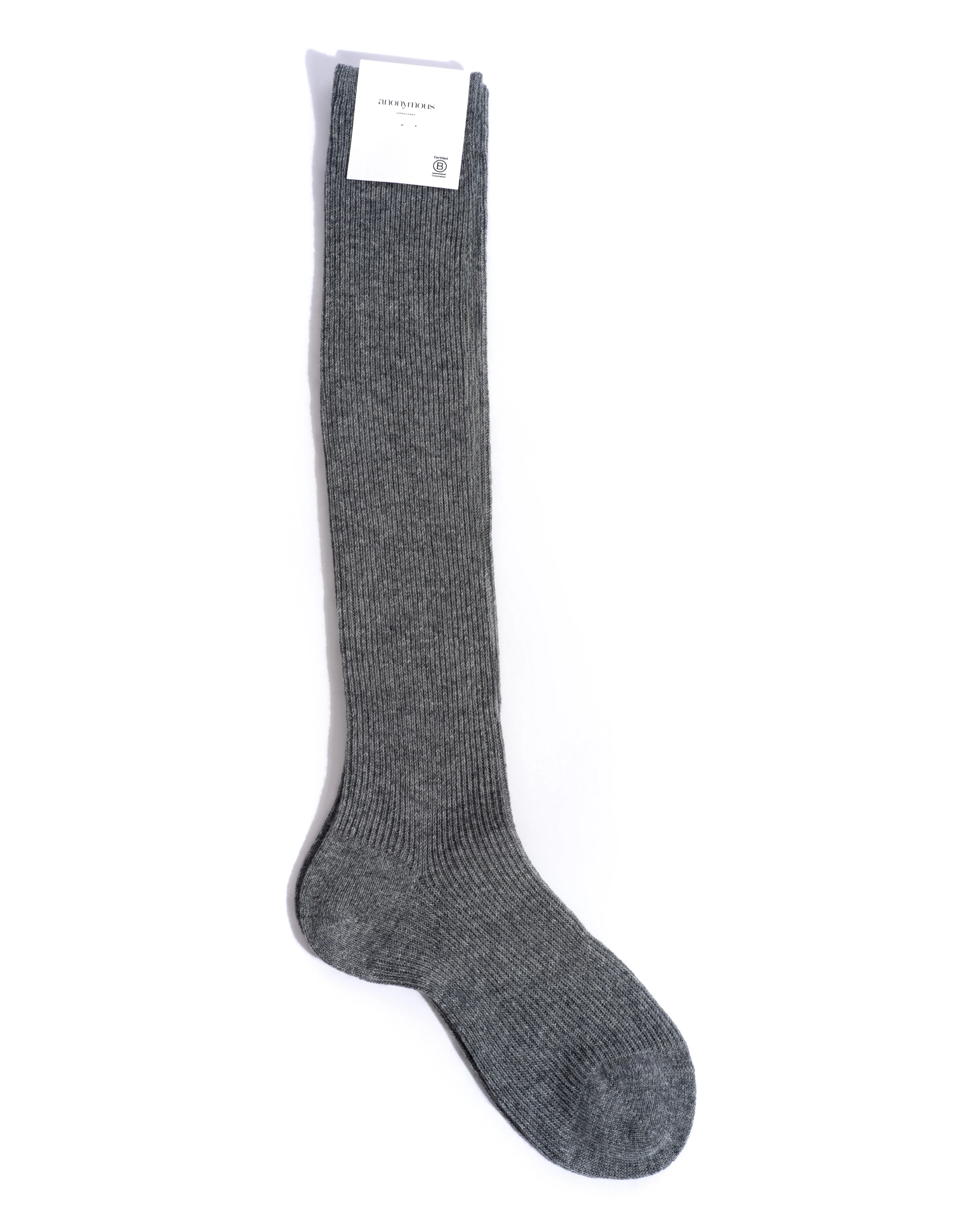 Lanai knee-high cashmere socks 70% wool 30% cashmere Light grey - Image 5