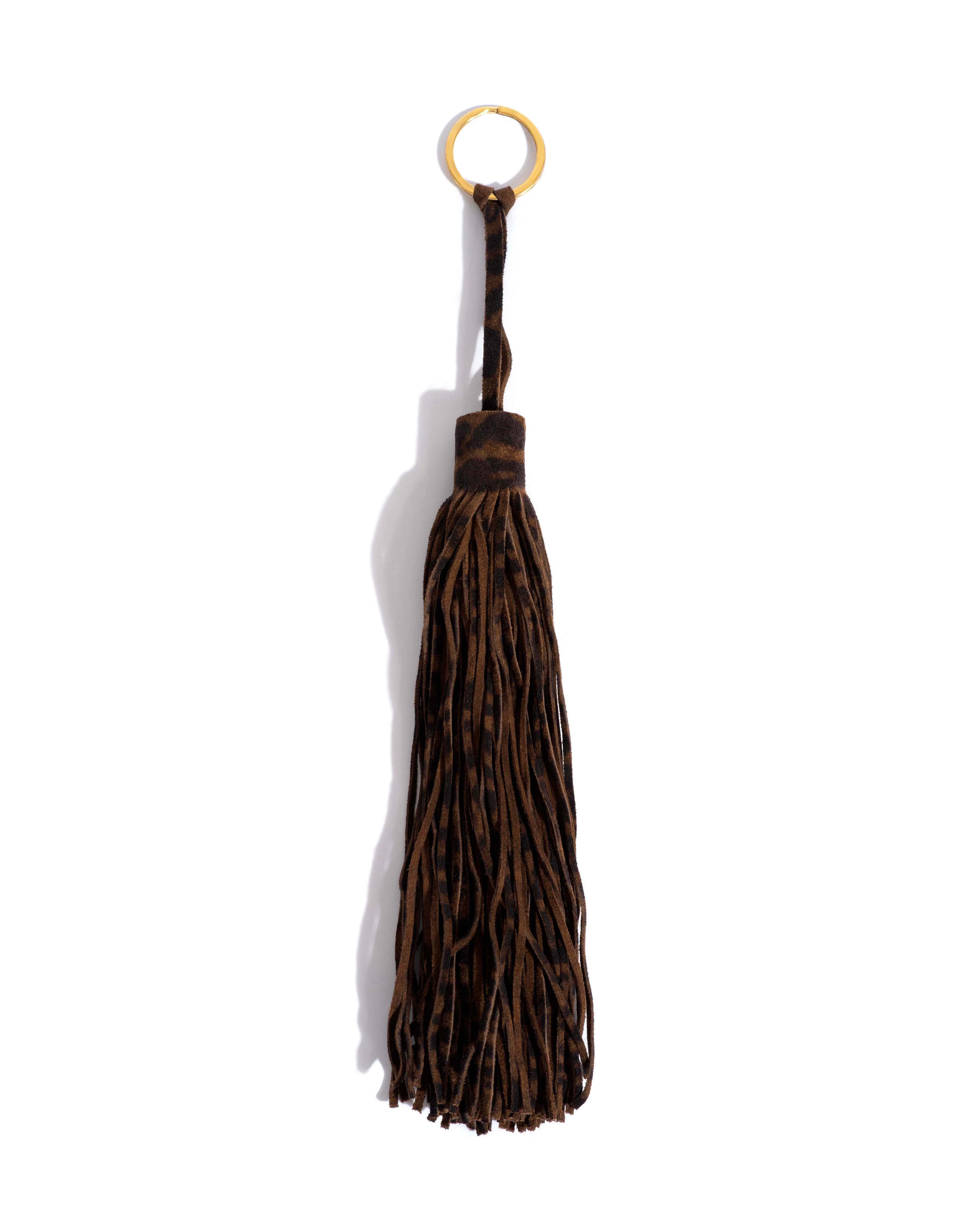 Langley fringe keyring Calf suede print Jaguar - Image 3