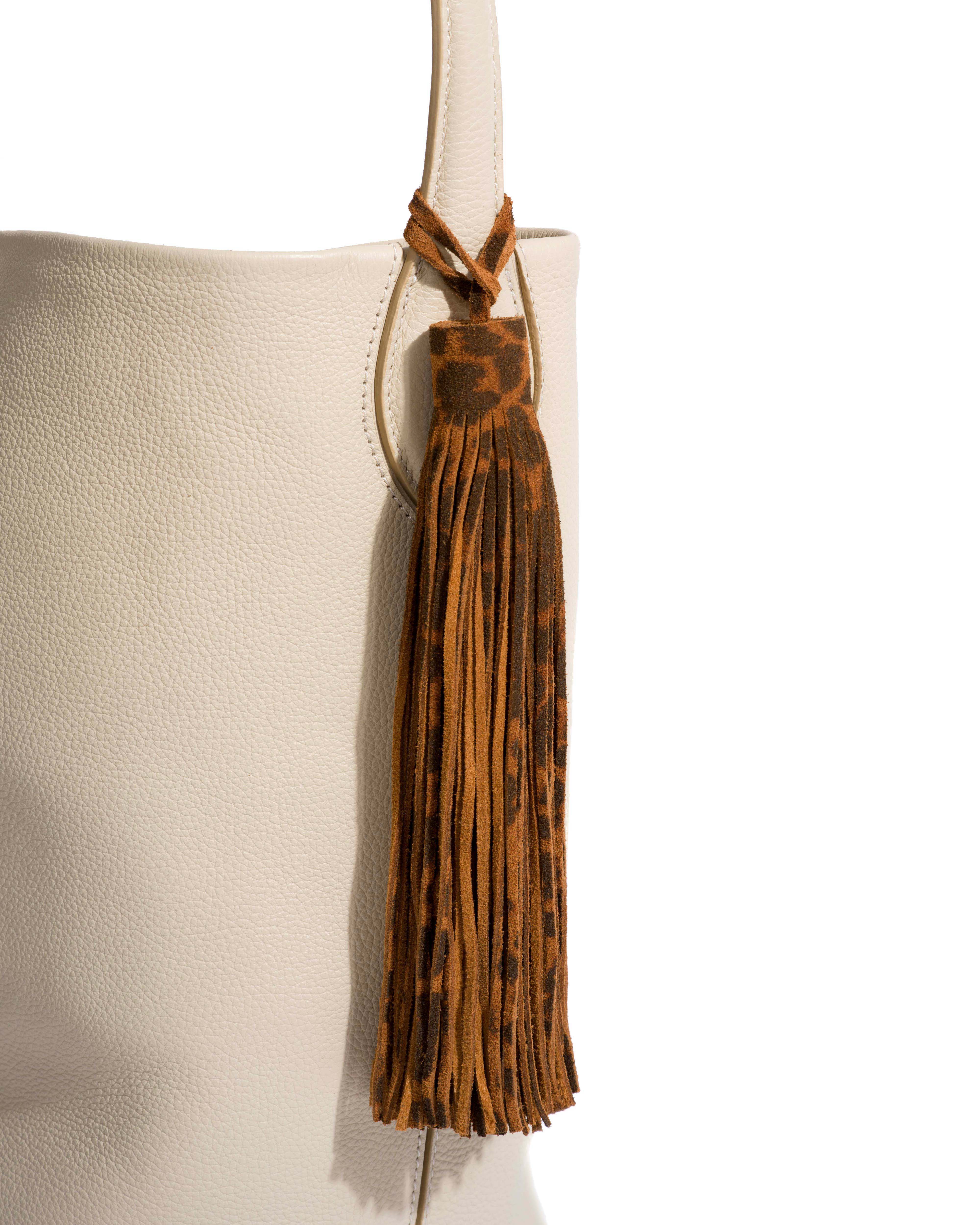 Langley fringe keyring Calf suede print Leopard - Image 4