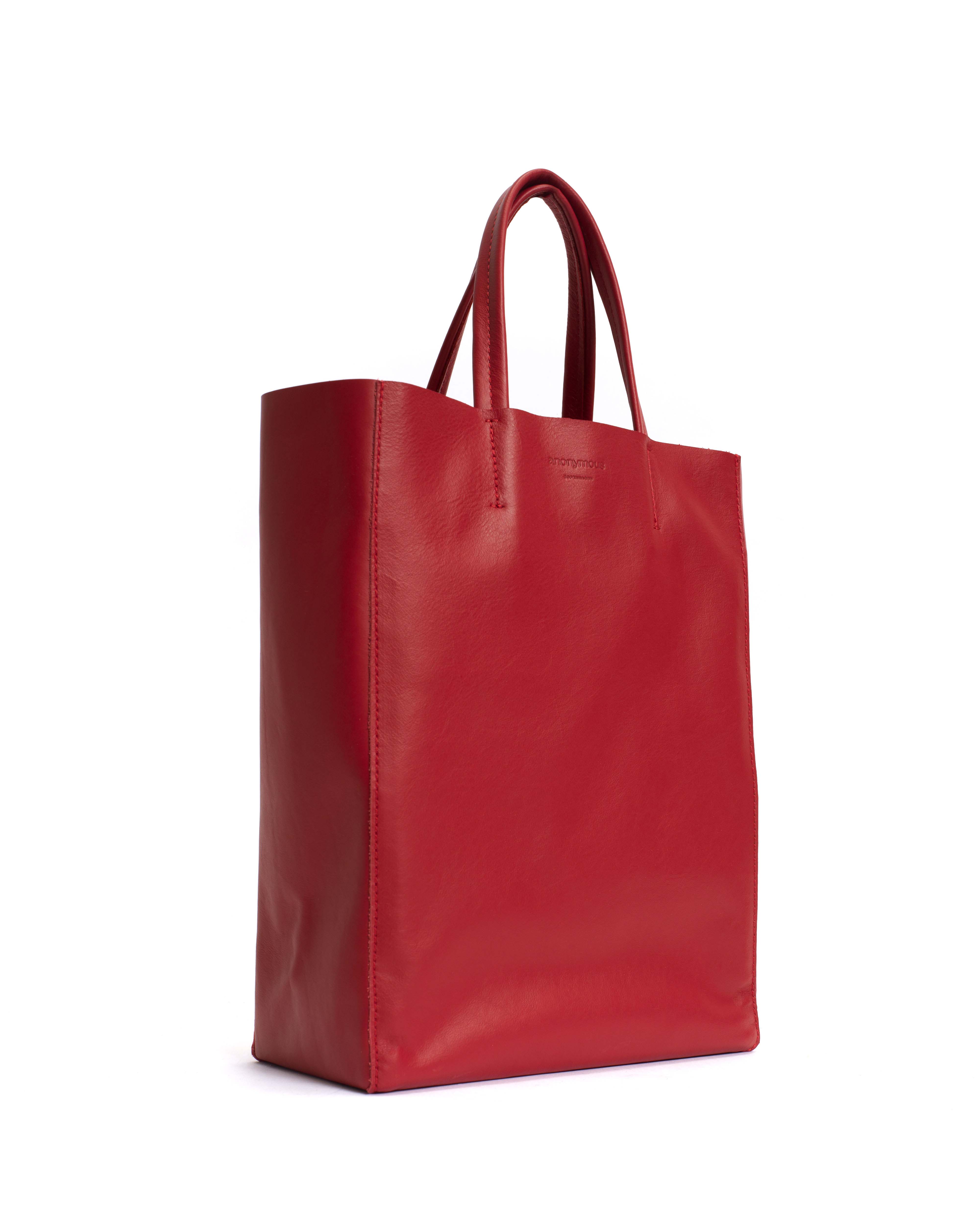 Linea shopper Soft calf Ruby red - Image 2