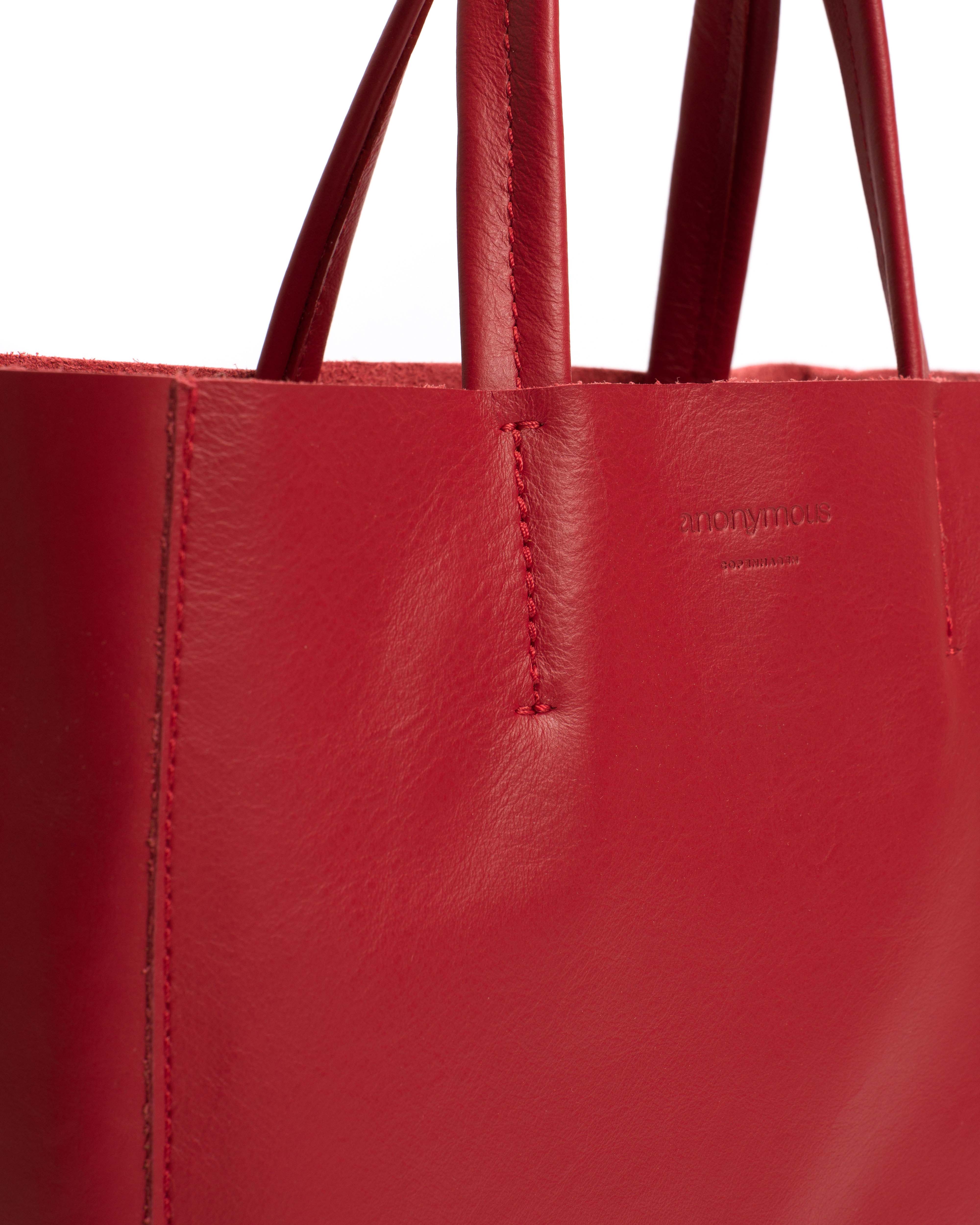 Linea shopper Soft calf Ruby red - Image 4