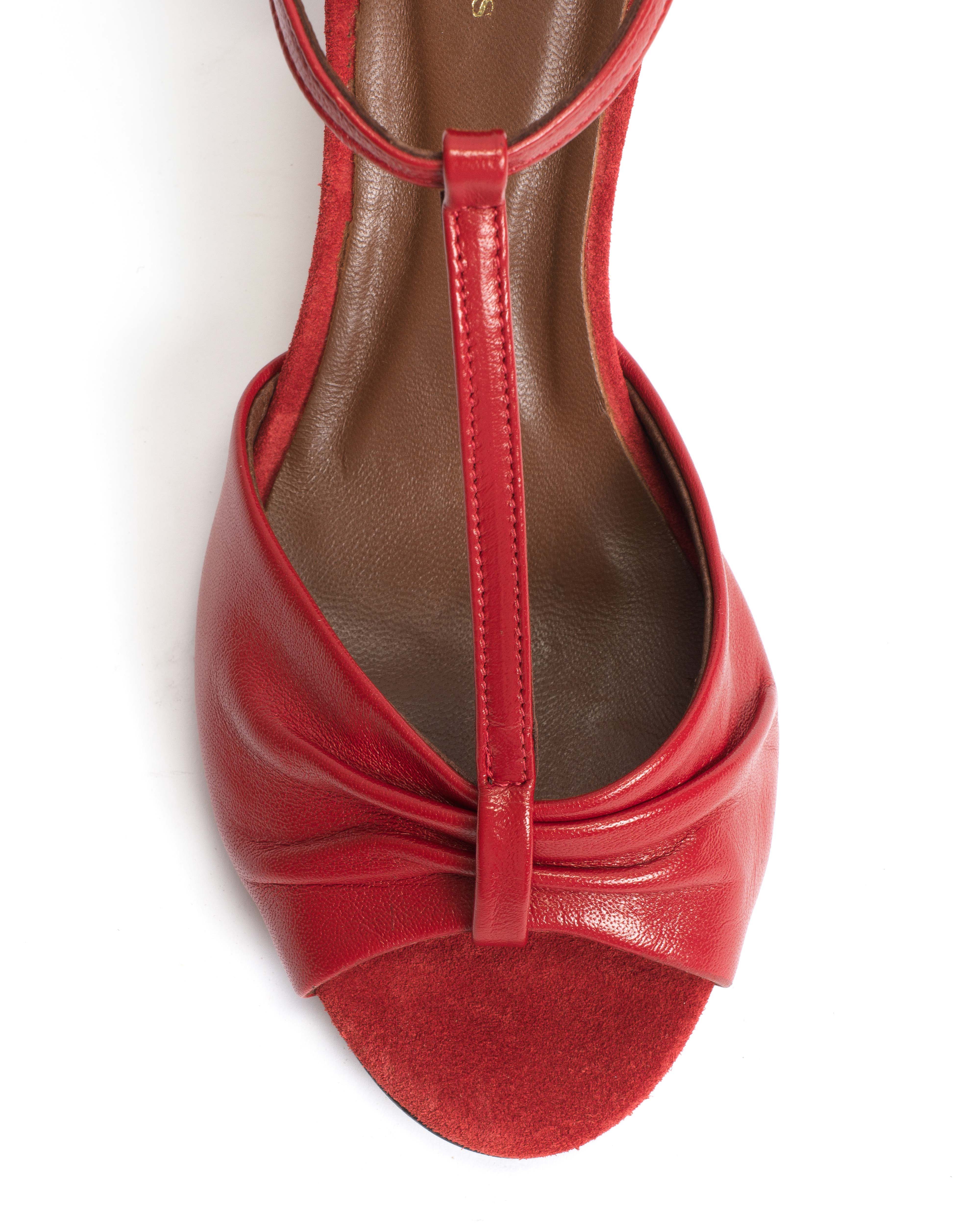 Linette 50 stiletto Shiny lamb Ruby red - Image 6