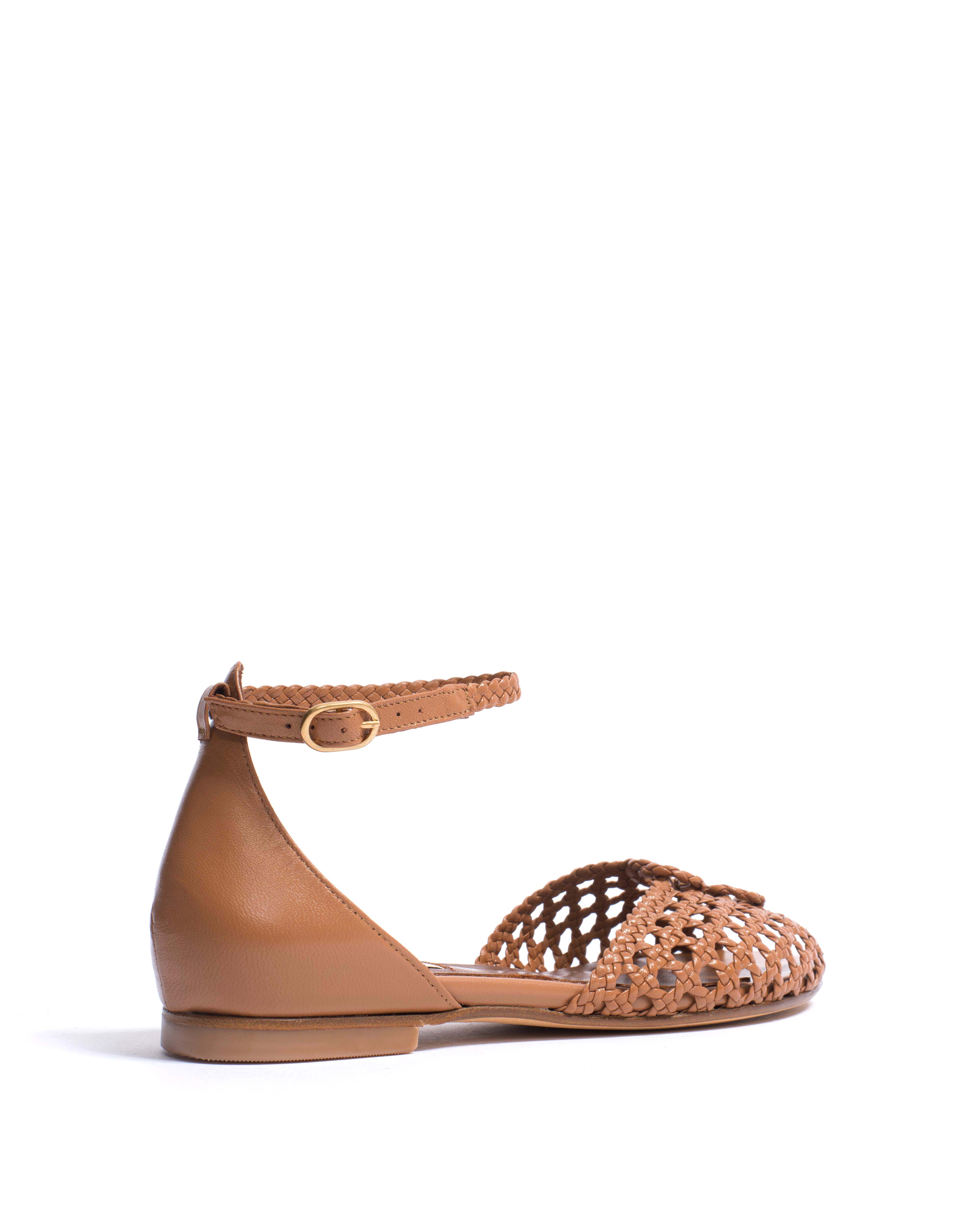 Lucy 10 hand-braided Hand-braided leather Caramel - Image 3
