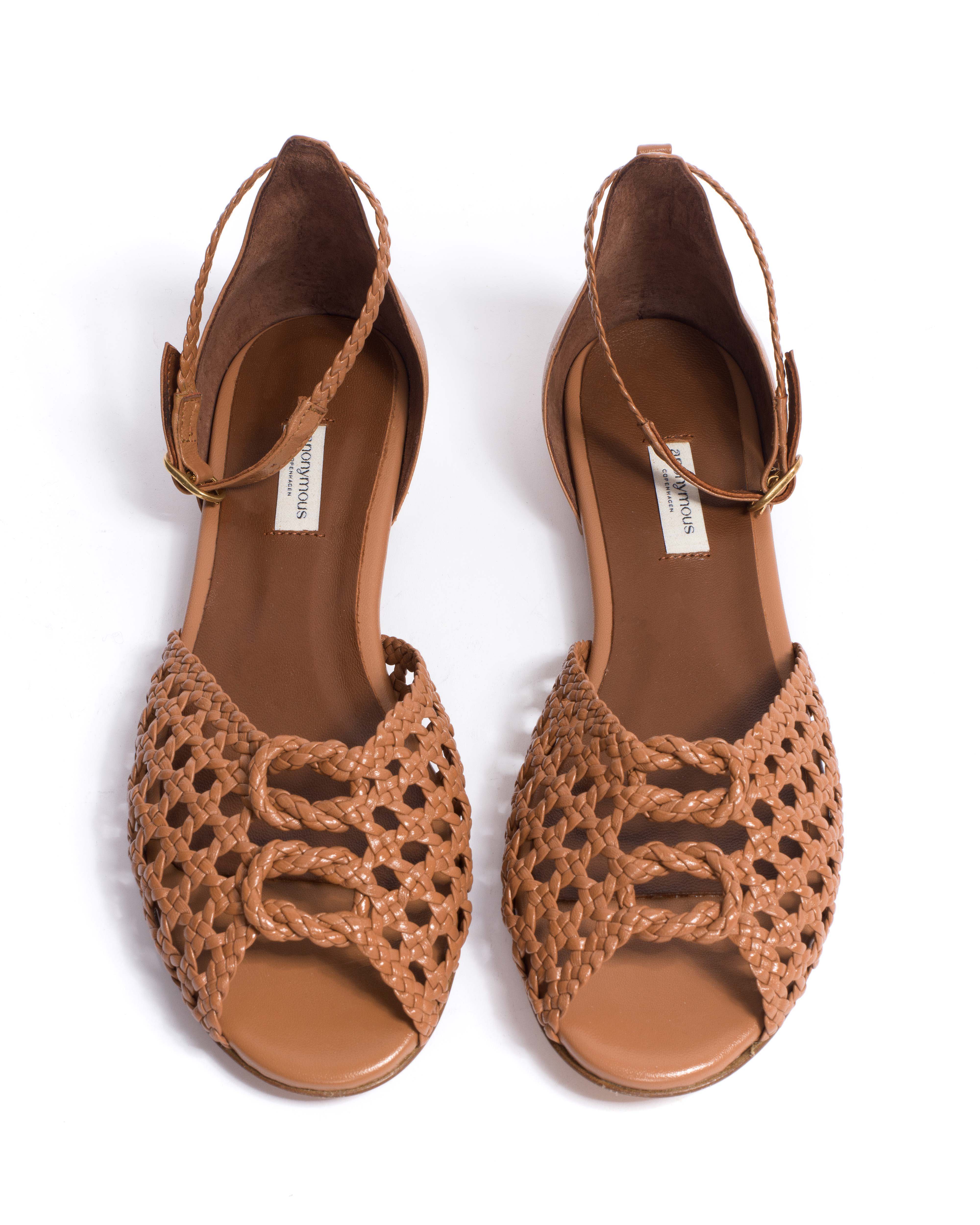 Lucy 10 hand-braided Hand-braided leather Caramel - Image 4