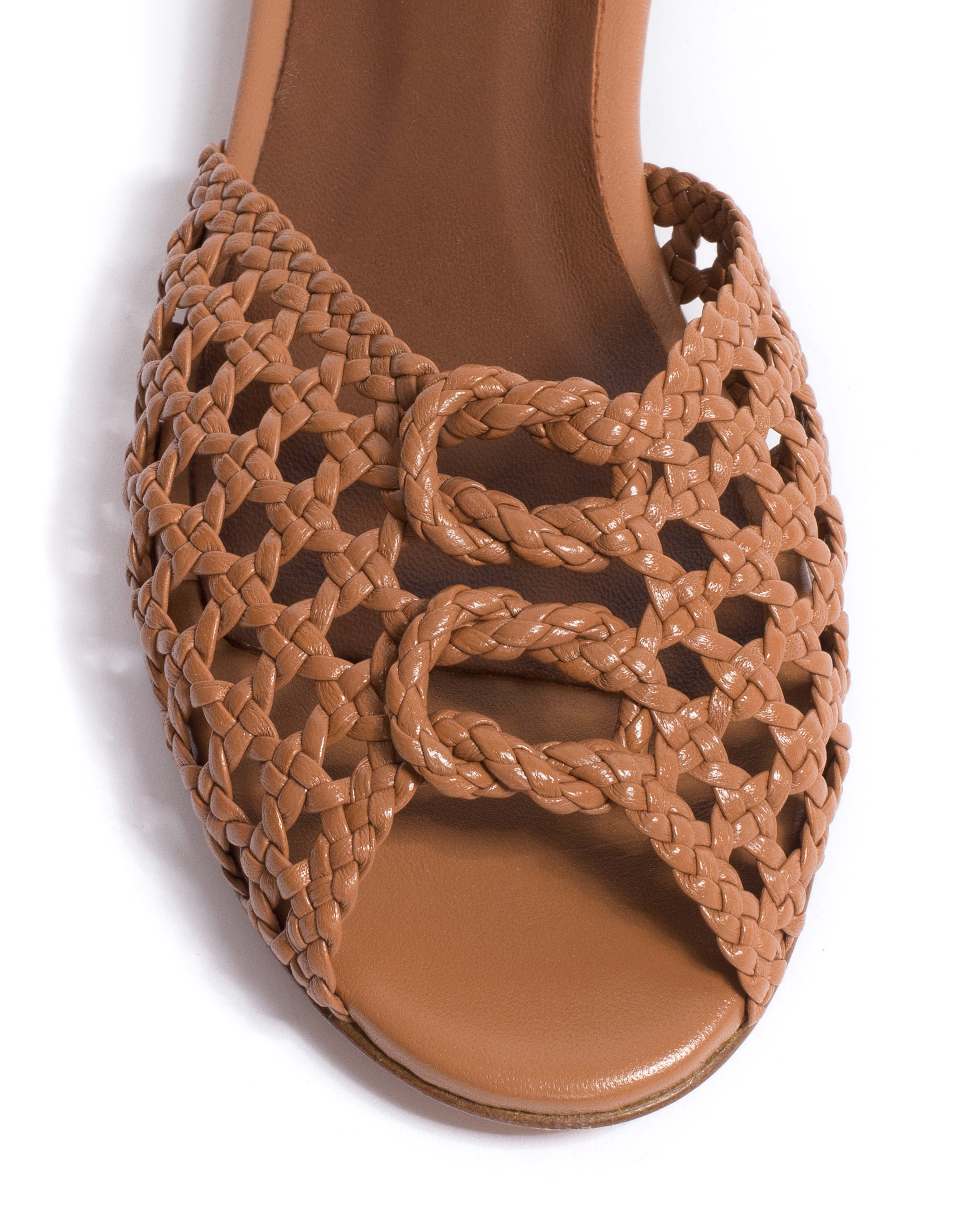 Lucy 10 hand-braided Hand-braided leather Caramel - Image 5