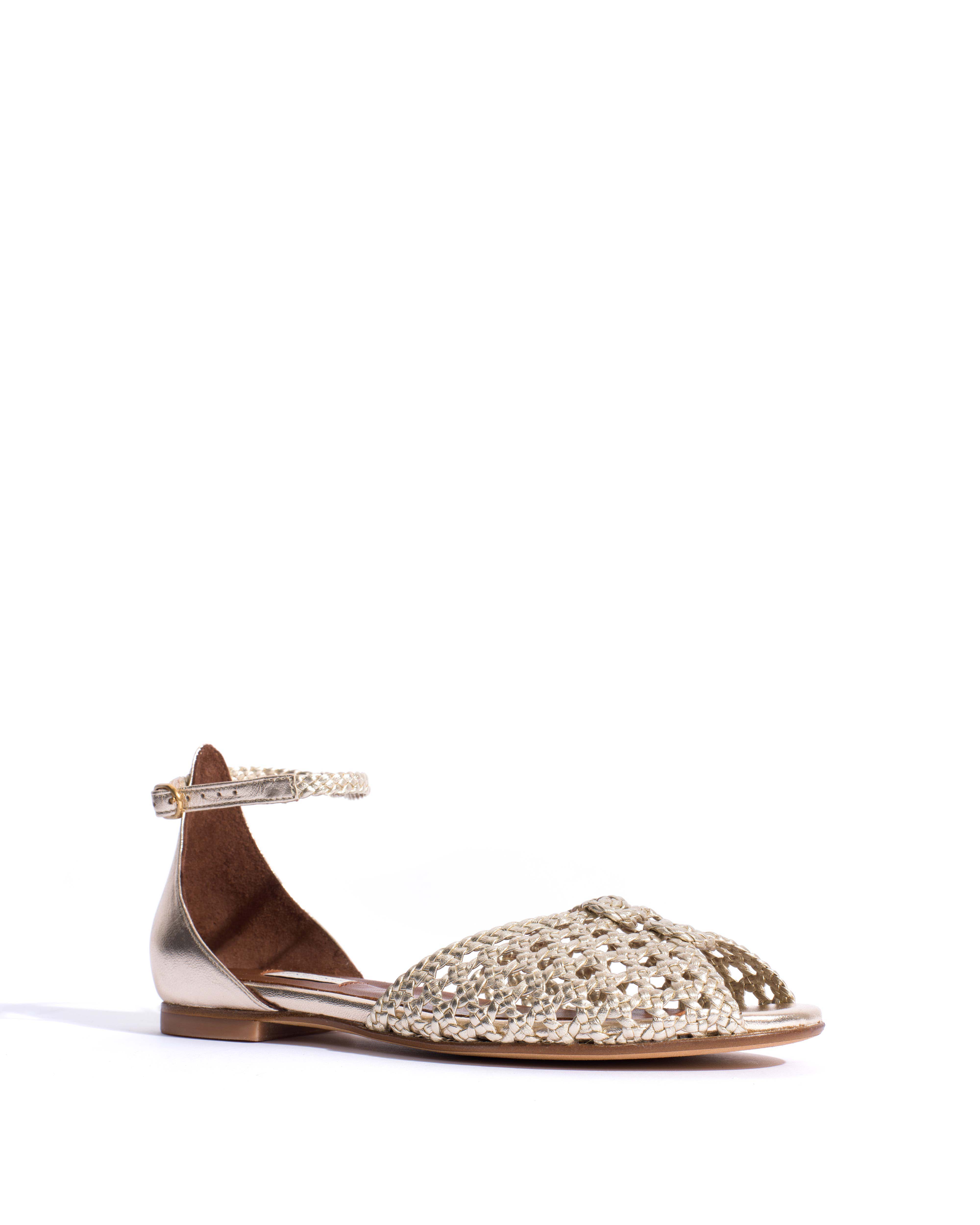 Lucy 10 hand-braided Hand-braided leather Champagne - Image 2