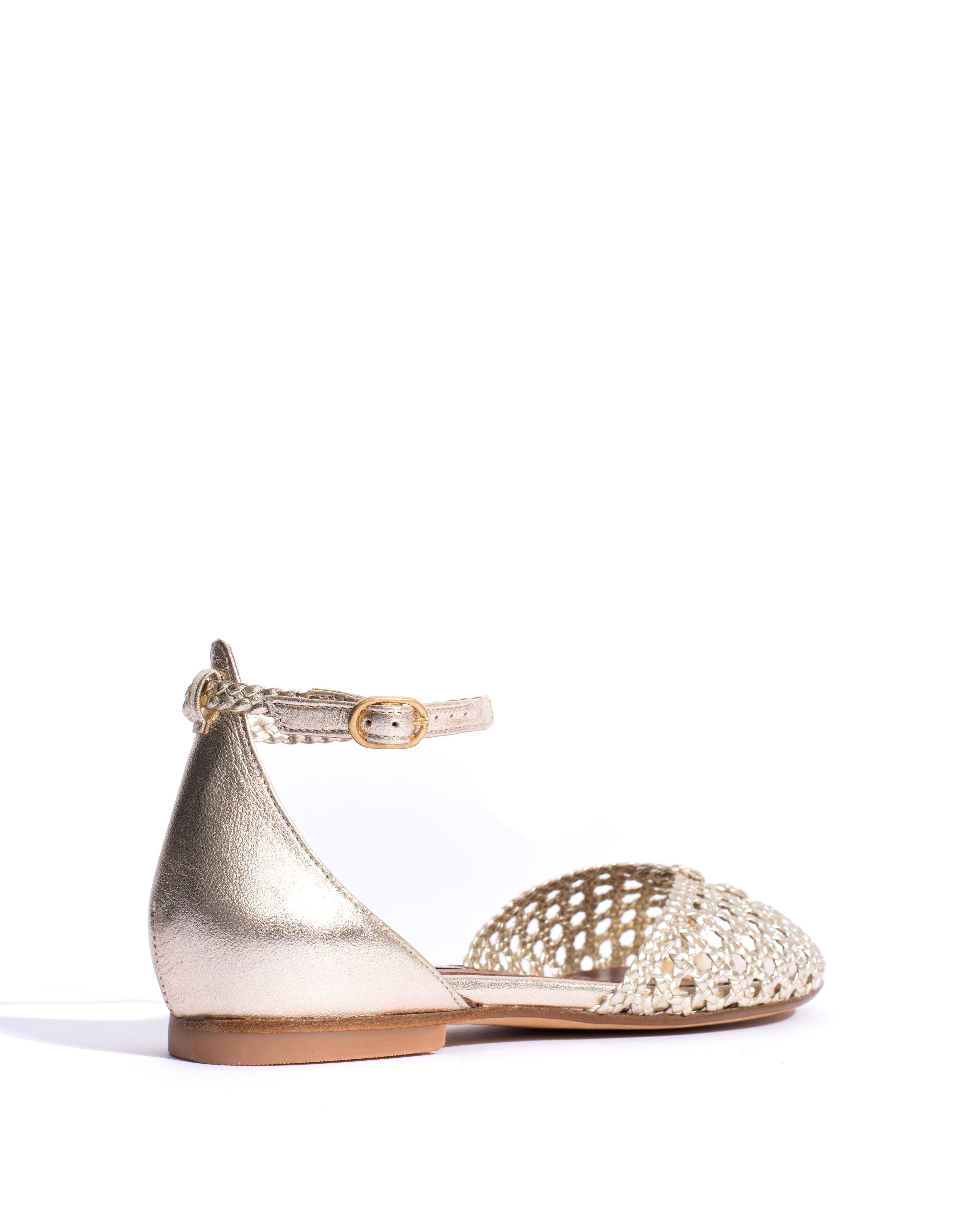 Lucy 10 hand-braided Hand-braided leather Champagne - Image 3