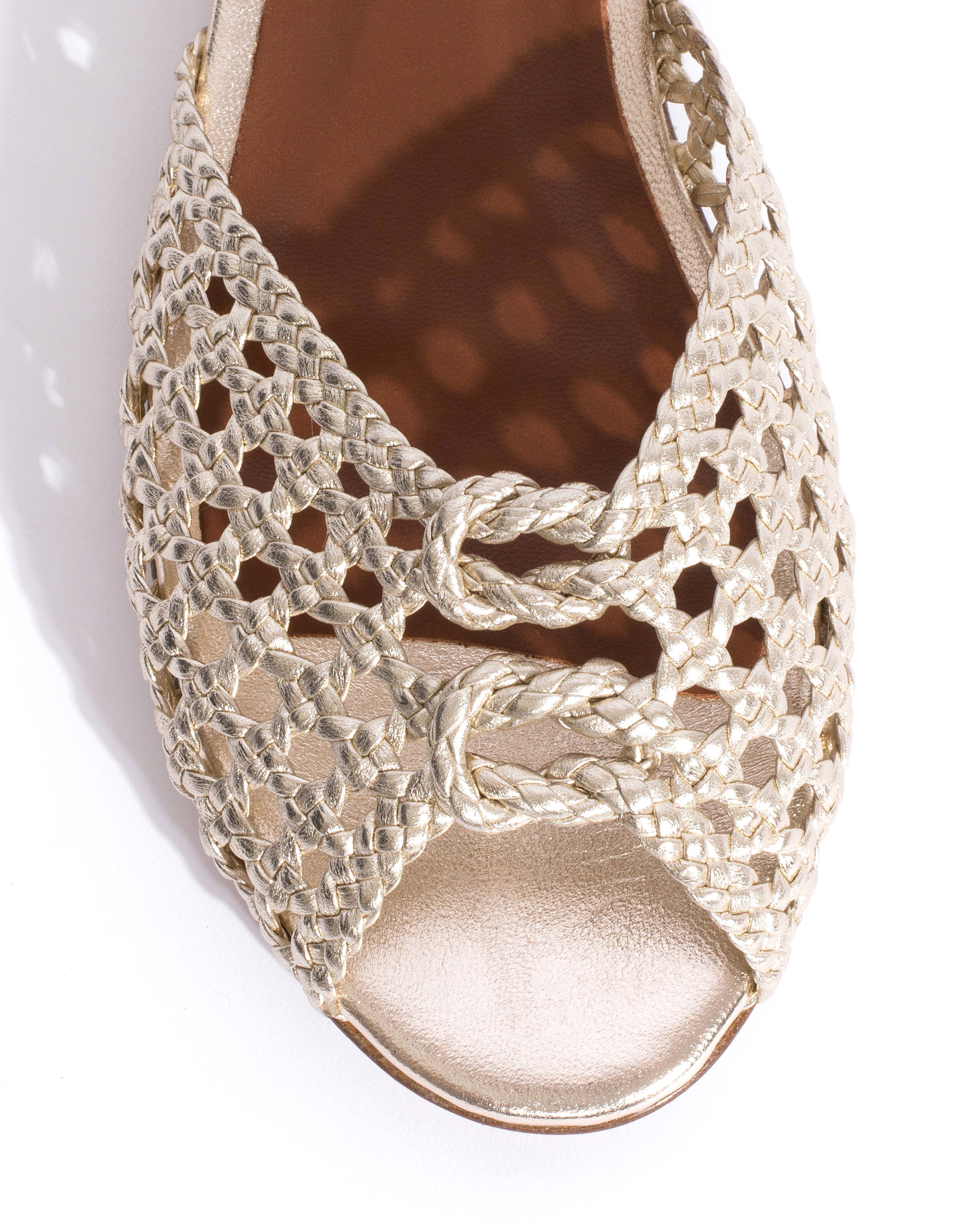 Lucy 10 hand-braided Hand-braided leather Champagne - Image 5