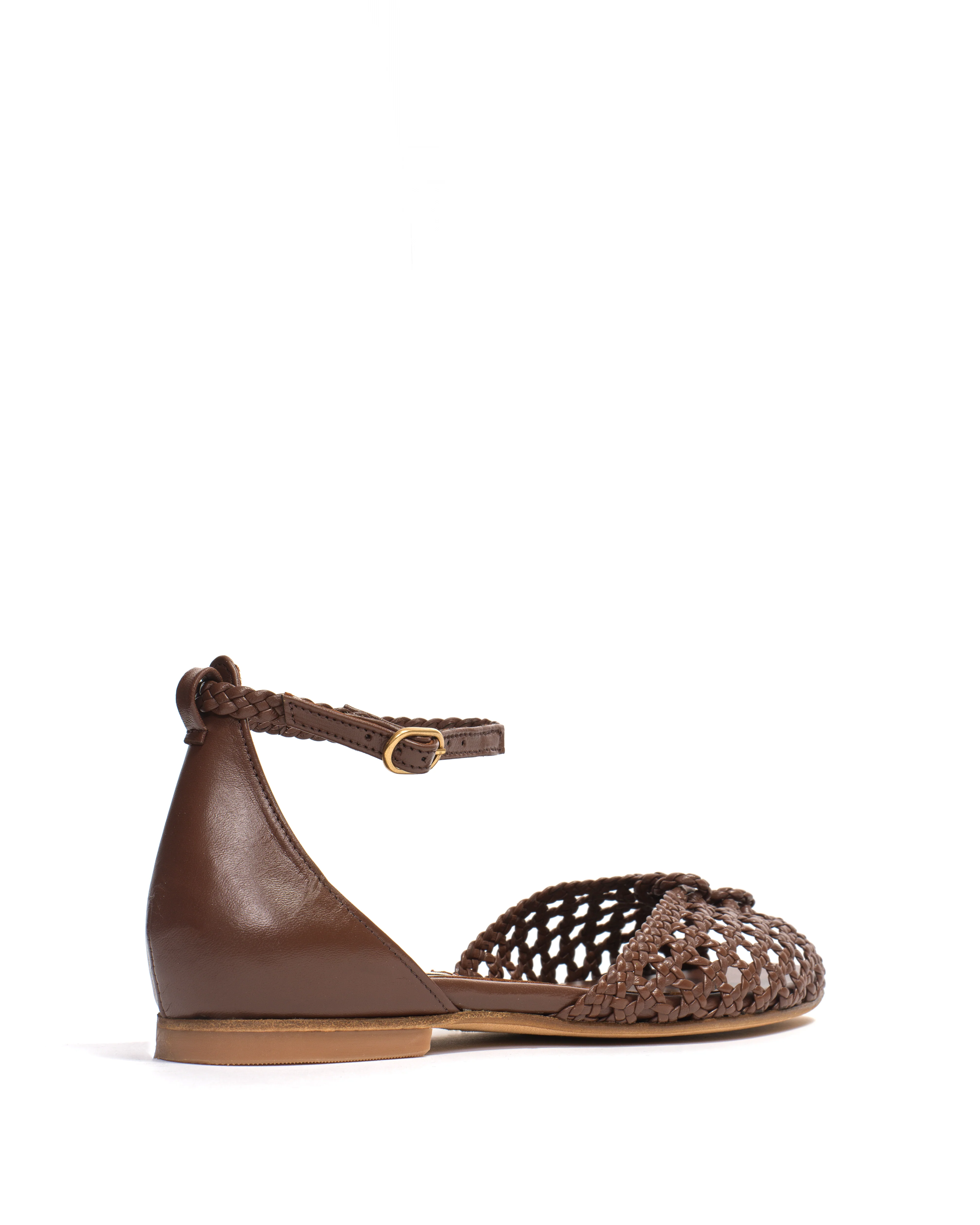 Lucy 10 hand-braided Hand-braided leather Chocolate - Image 3