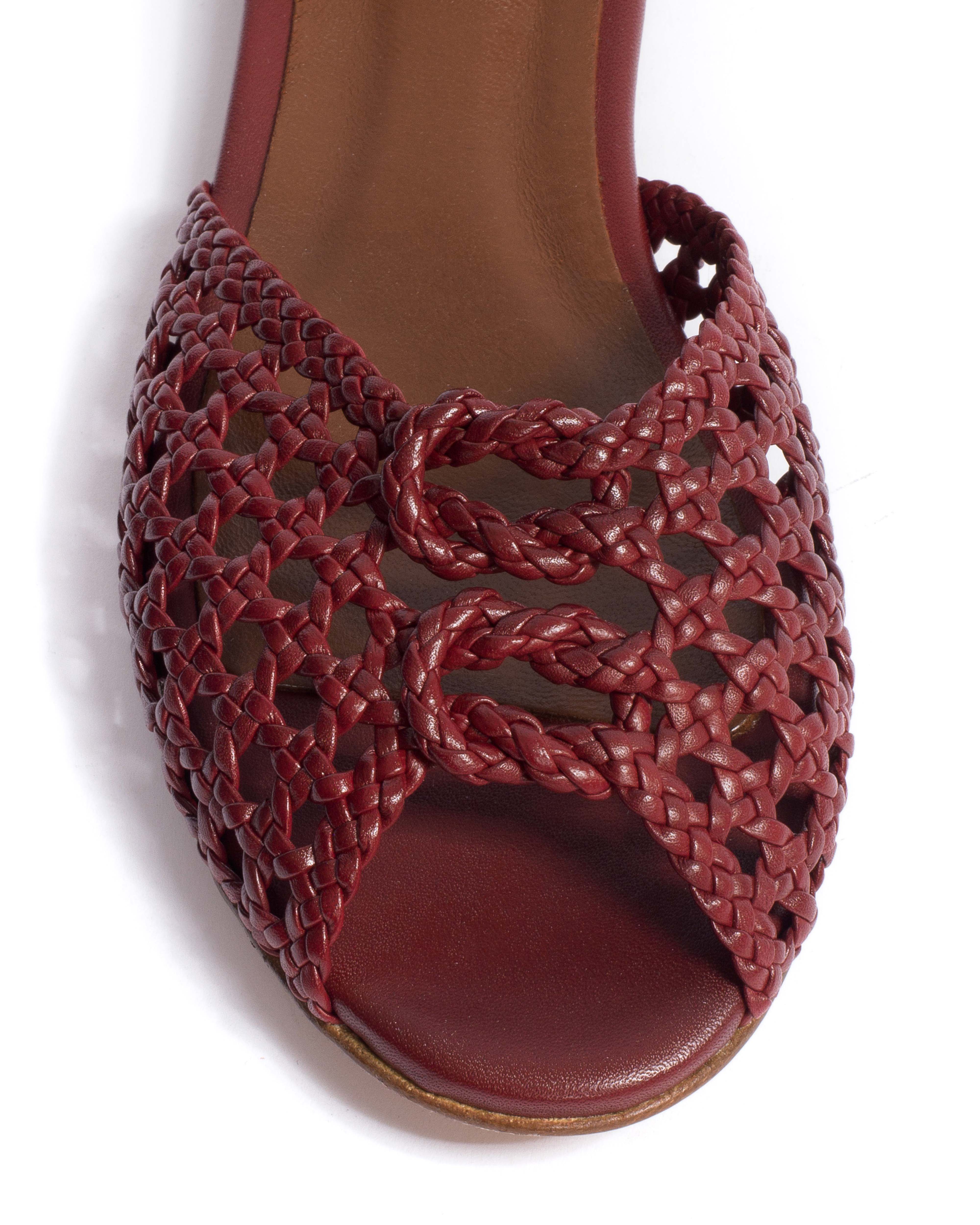 Lucy 10 hand-braided Hand-braided leather Pomegranate - Image 5