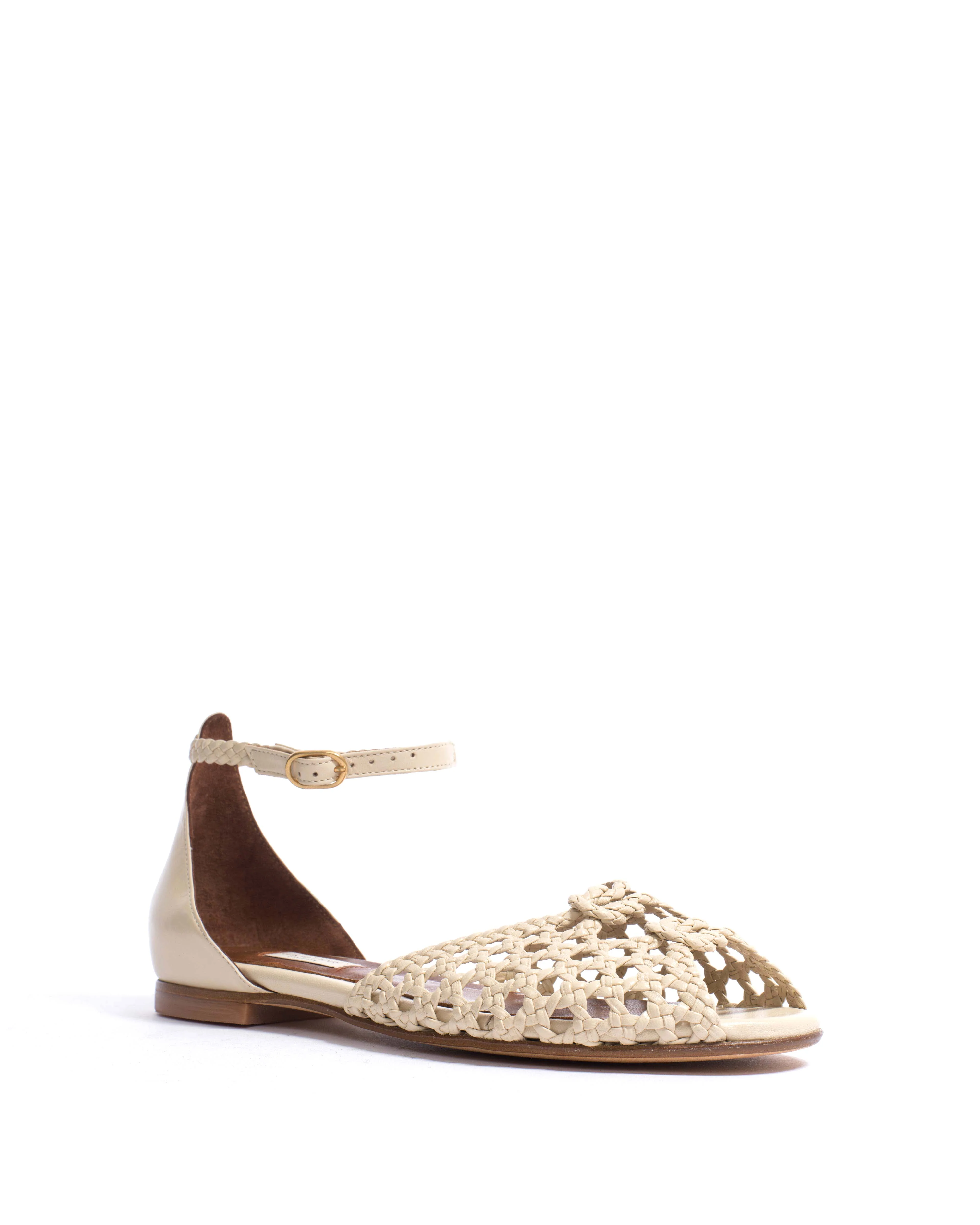 Lucy 10 hand-braided Hand-braided leather White sand - Image 2