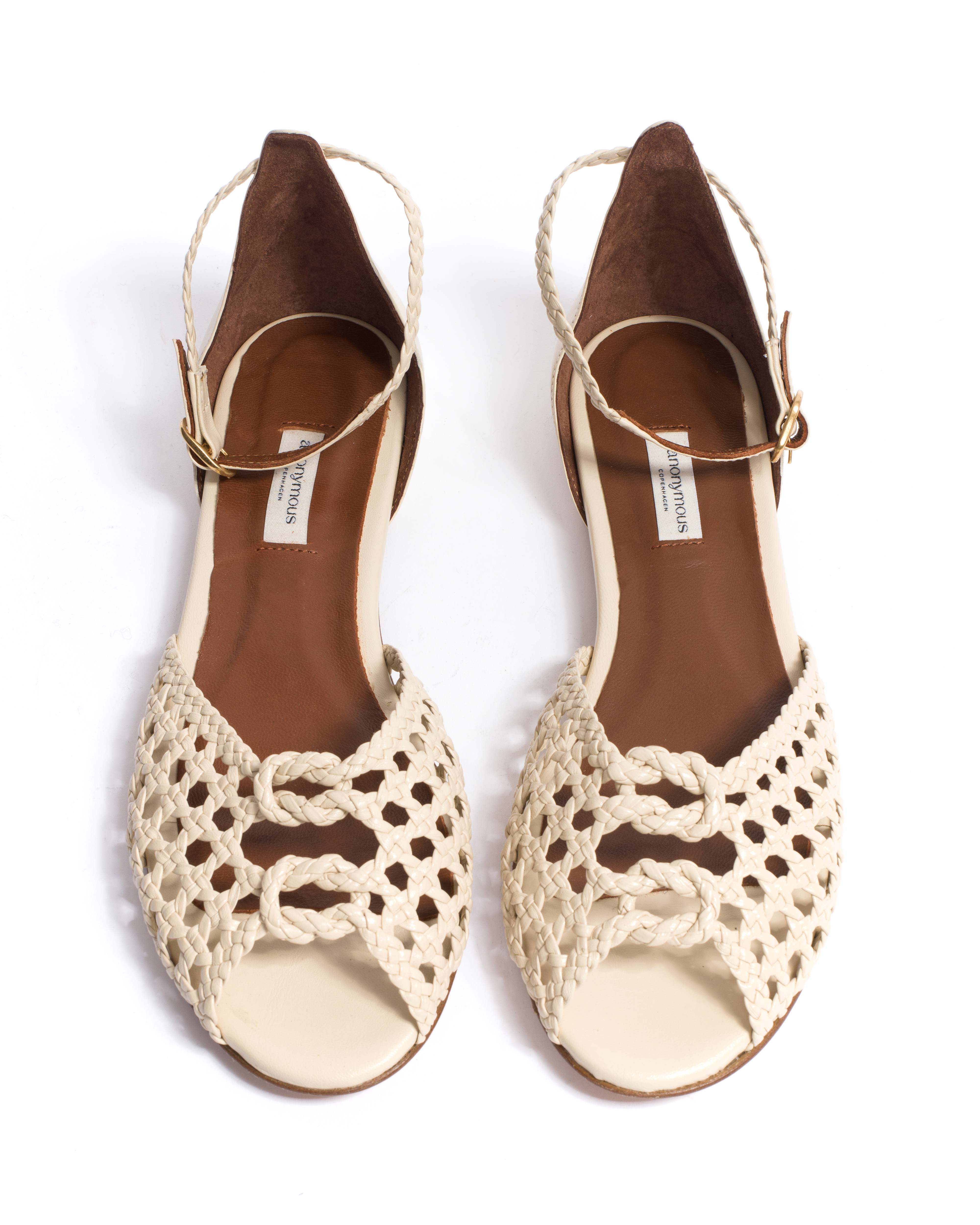 Lucy 10 hand-braided Hand-braided leather White sand - Image 4