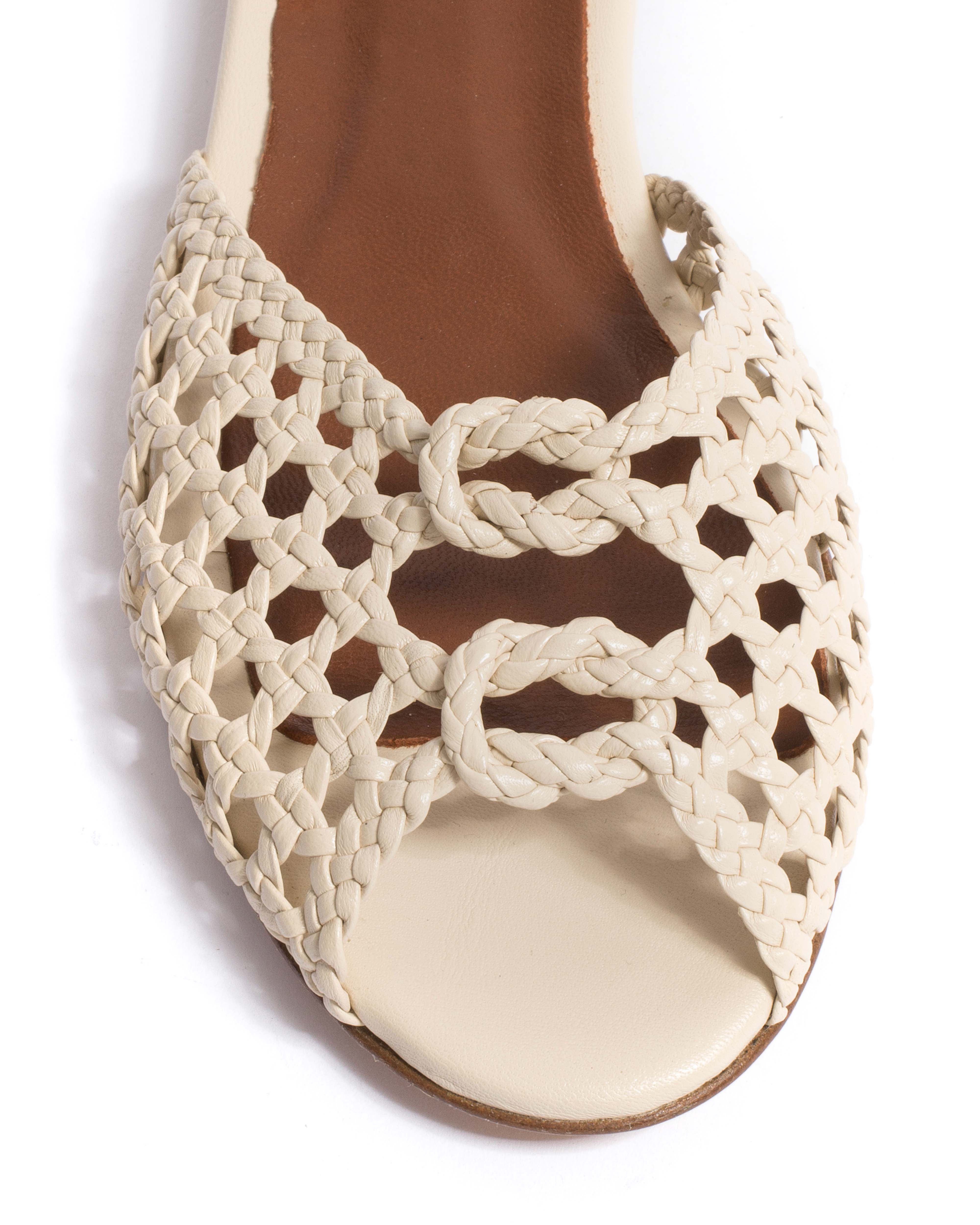 Lucy 10 hand-braided Hand-braided leather White sand - Image 5