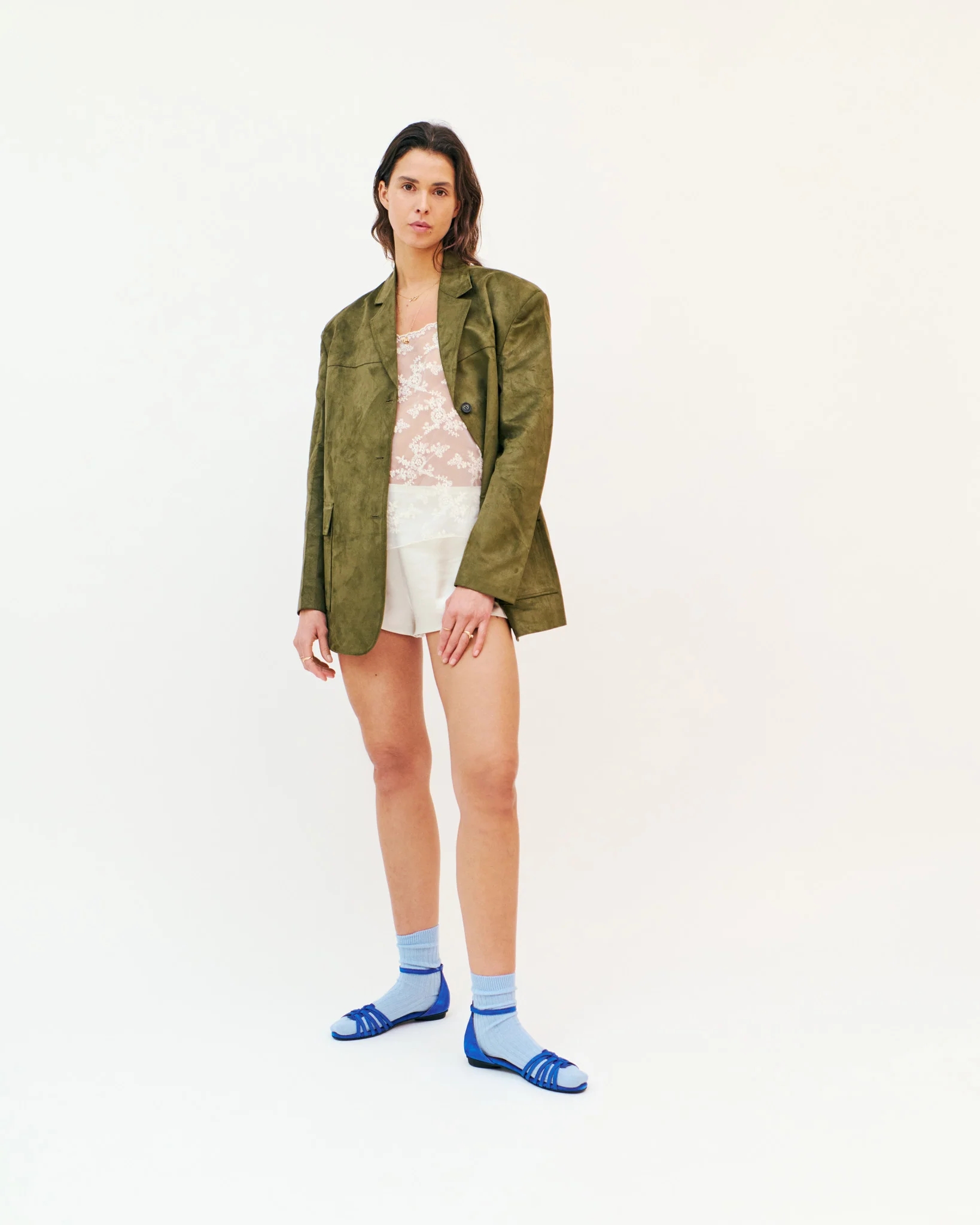 Mareike 10 Calf suede Electric blue - Image 3