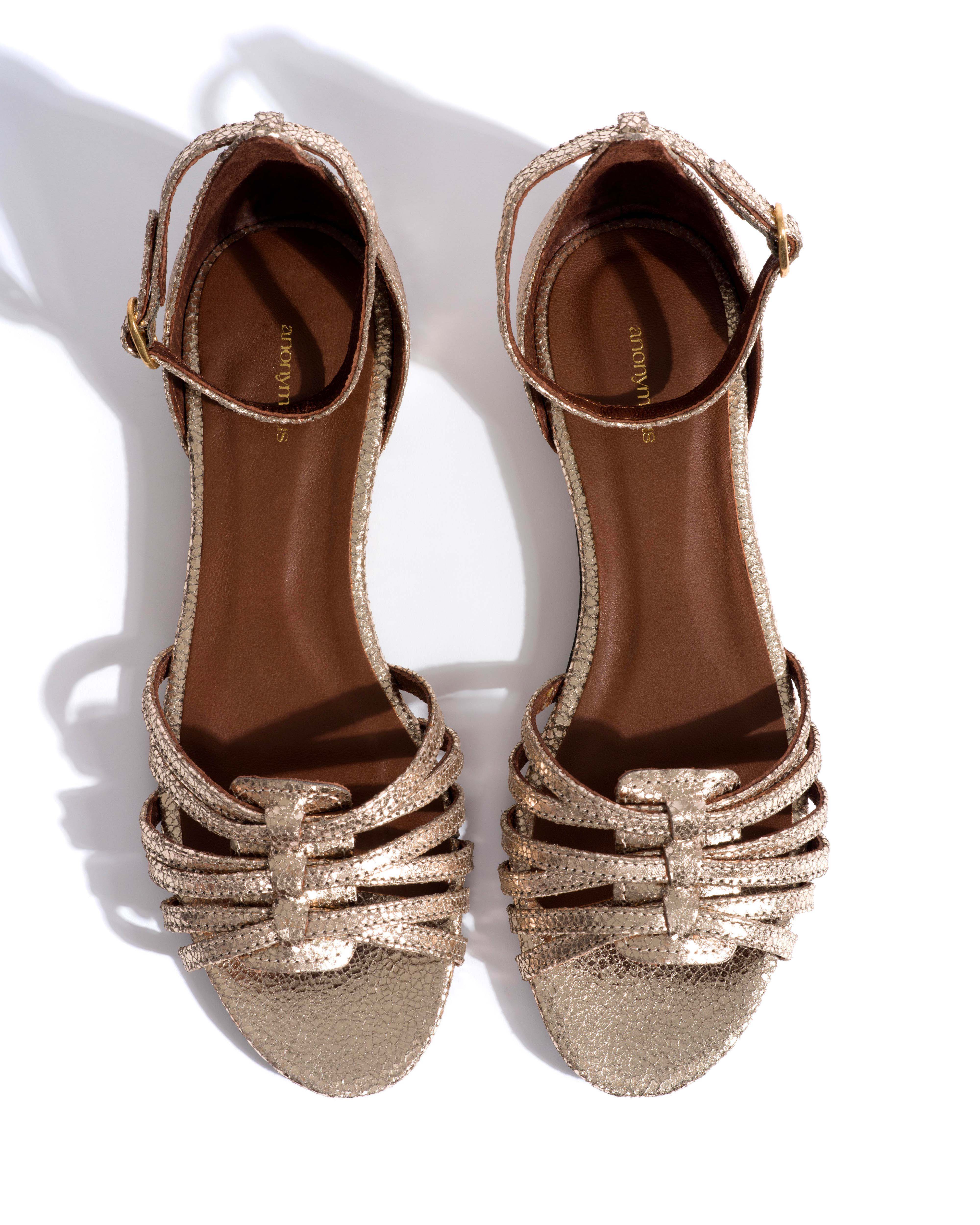 Mareike 10 Crackled metallic goat Vintage champagne - Image 4