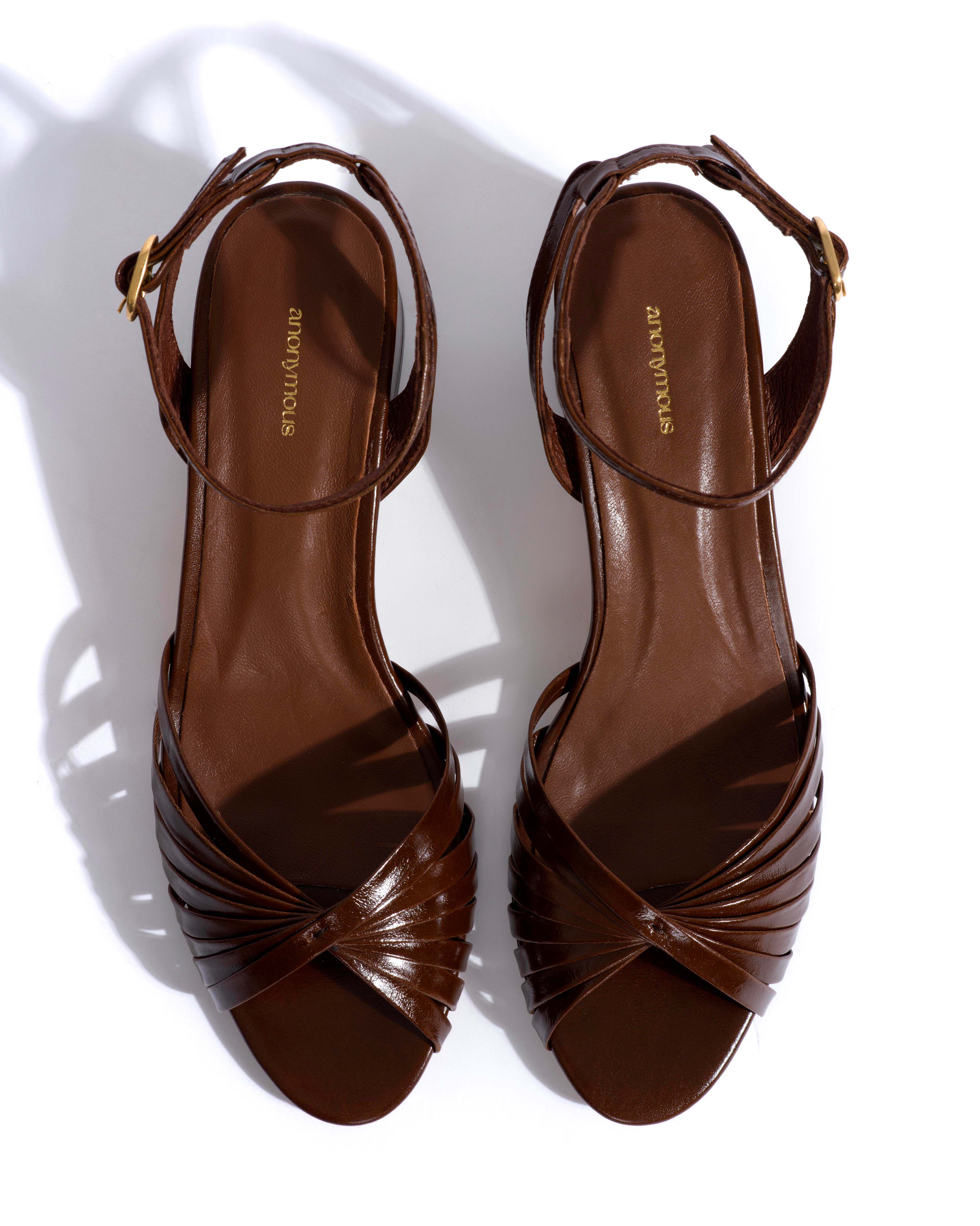 Margriet Crinkled polished goat Caramel brown - Image 4