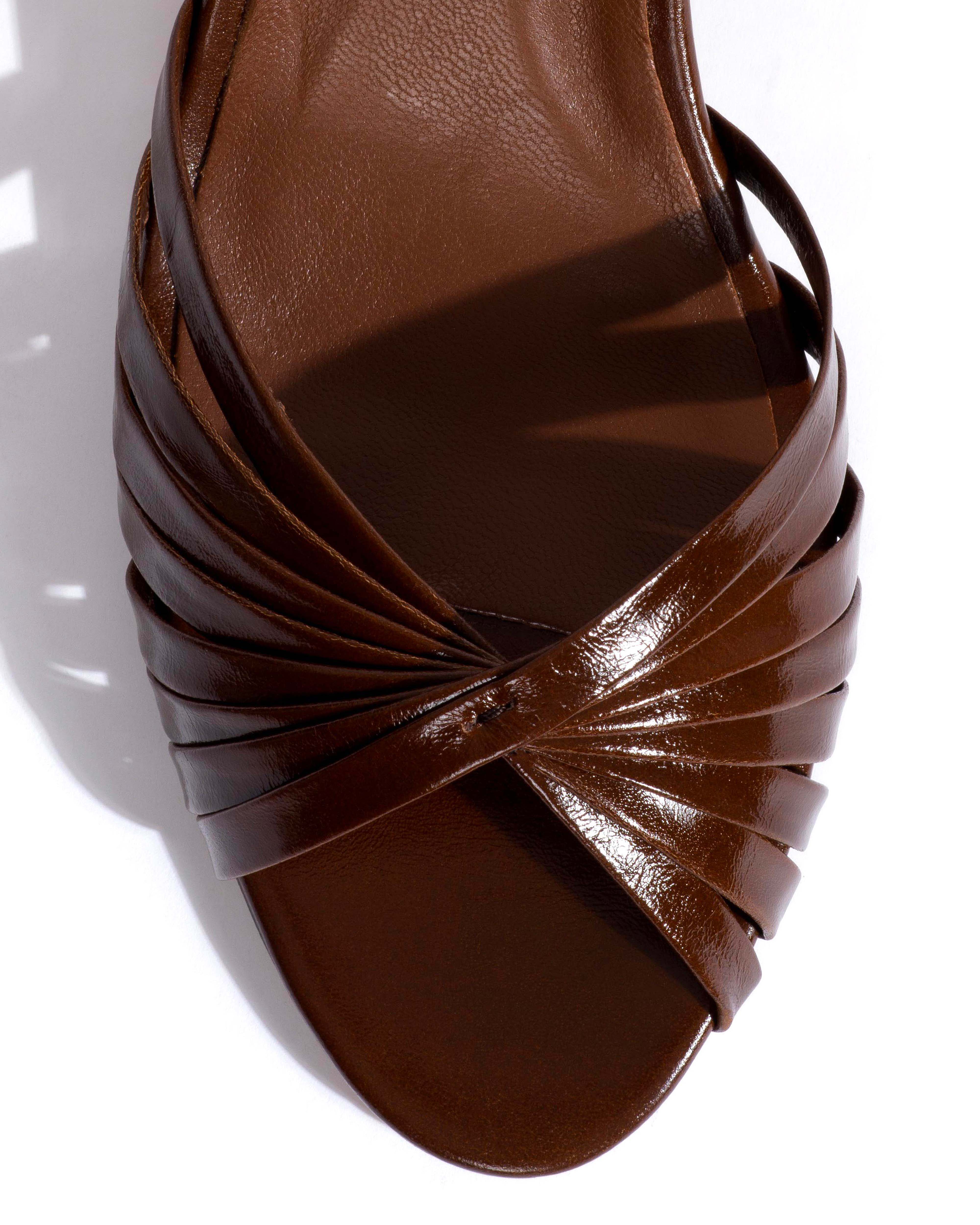 Margriet Crinkled polished goat Caramel brown - Image 5