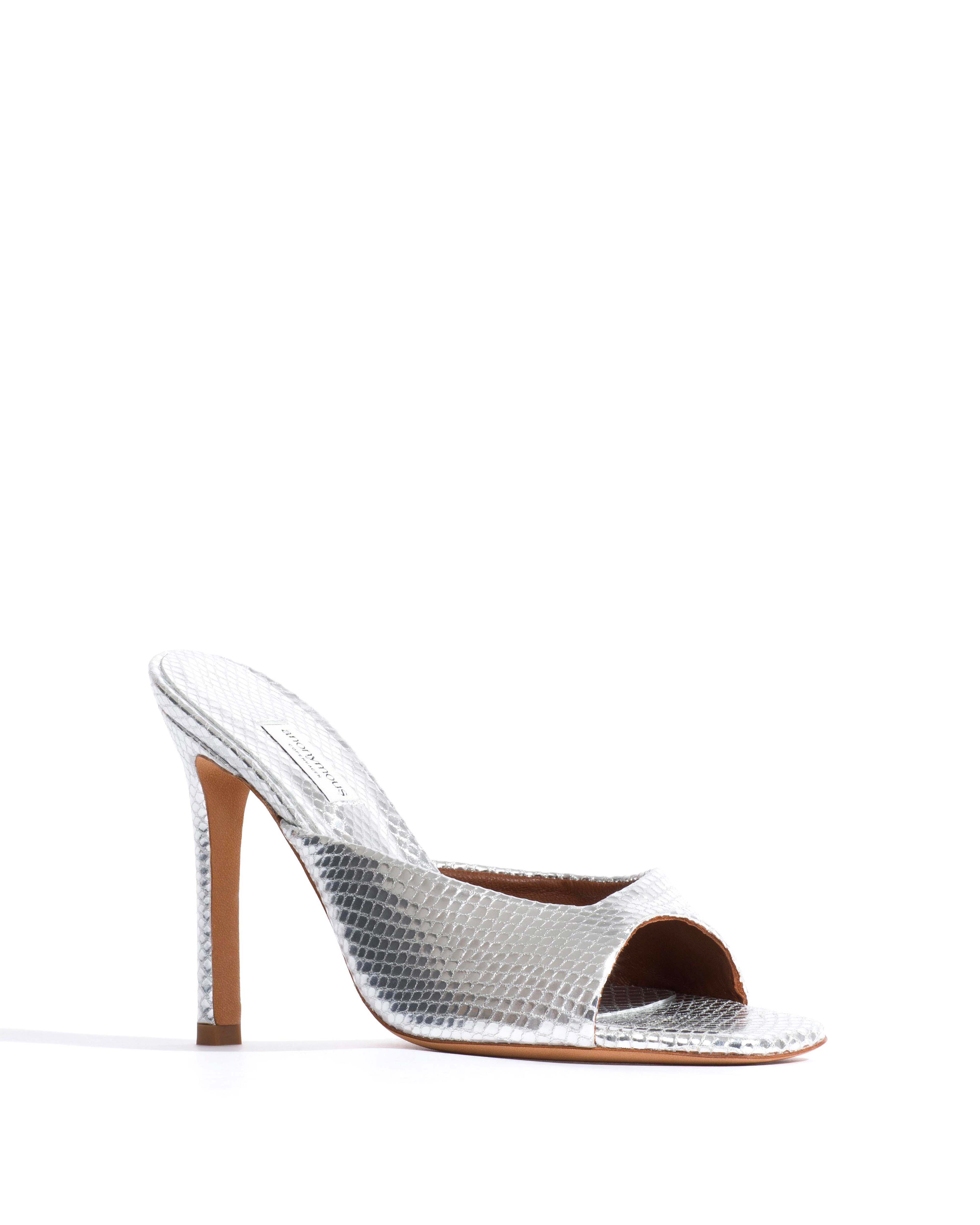 Mazy 100 Snake metallic calf Silver - Image 2