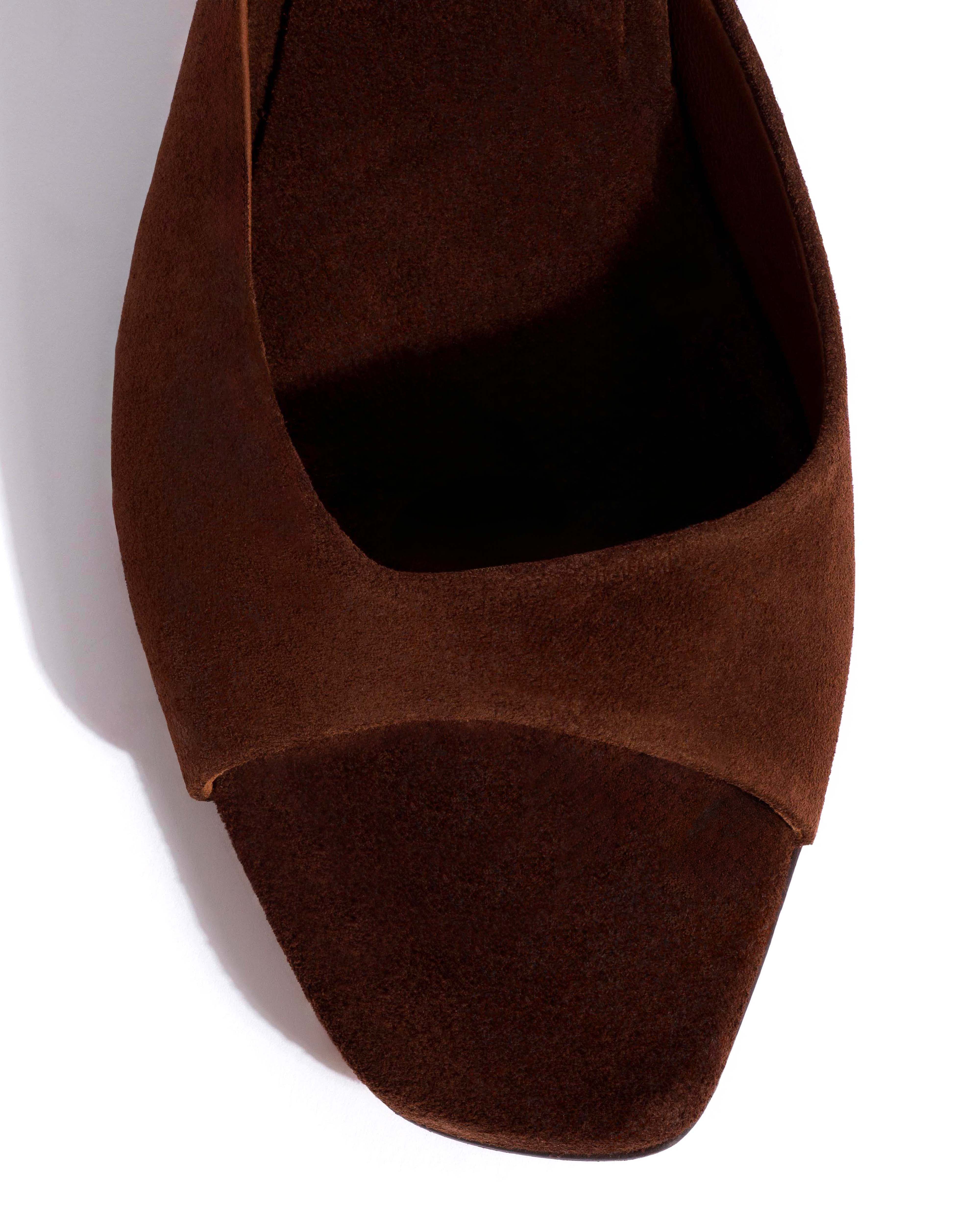 Mazy 55 Calf suede Chocolate - Image 5