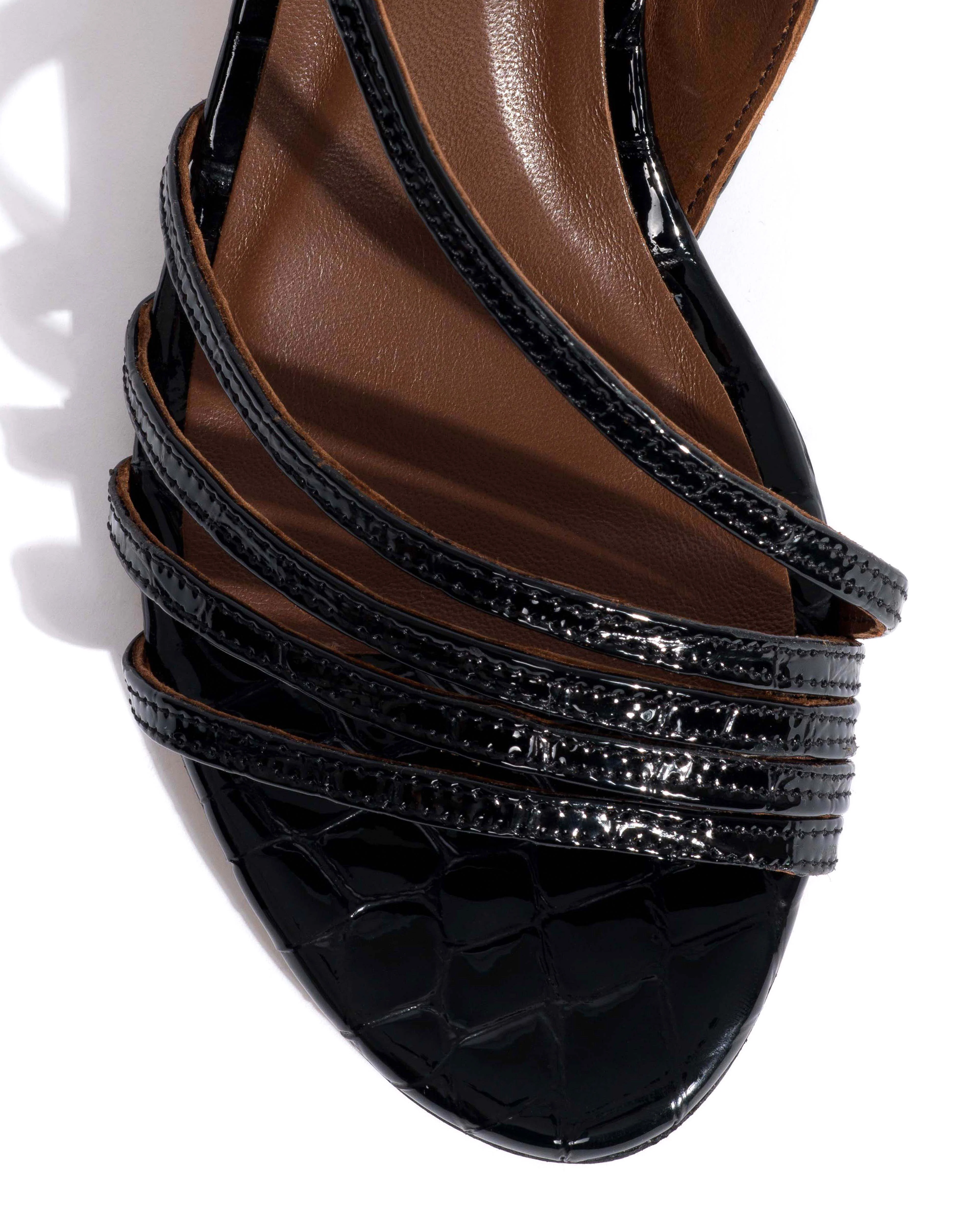Naia 55 Polished croco calf Black - Image 5