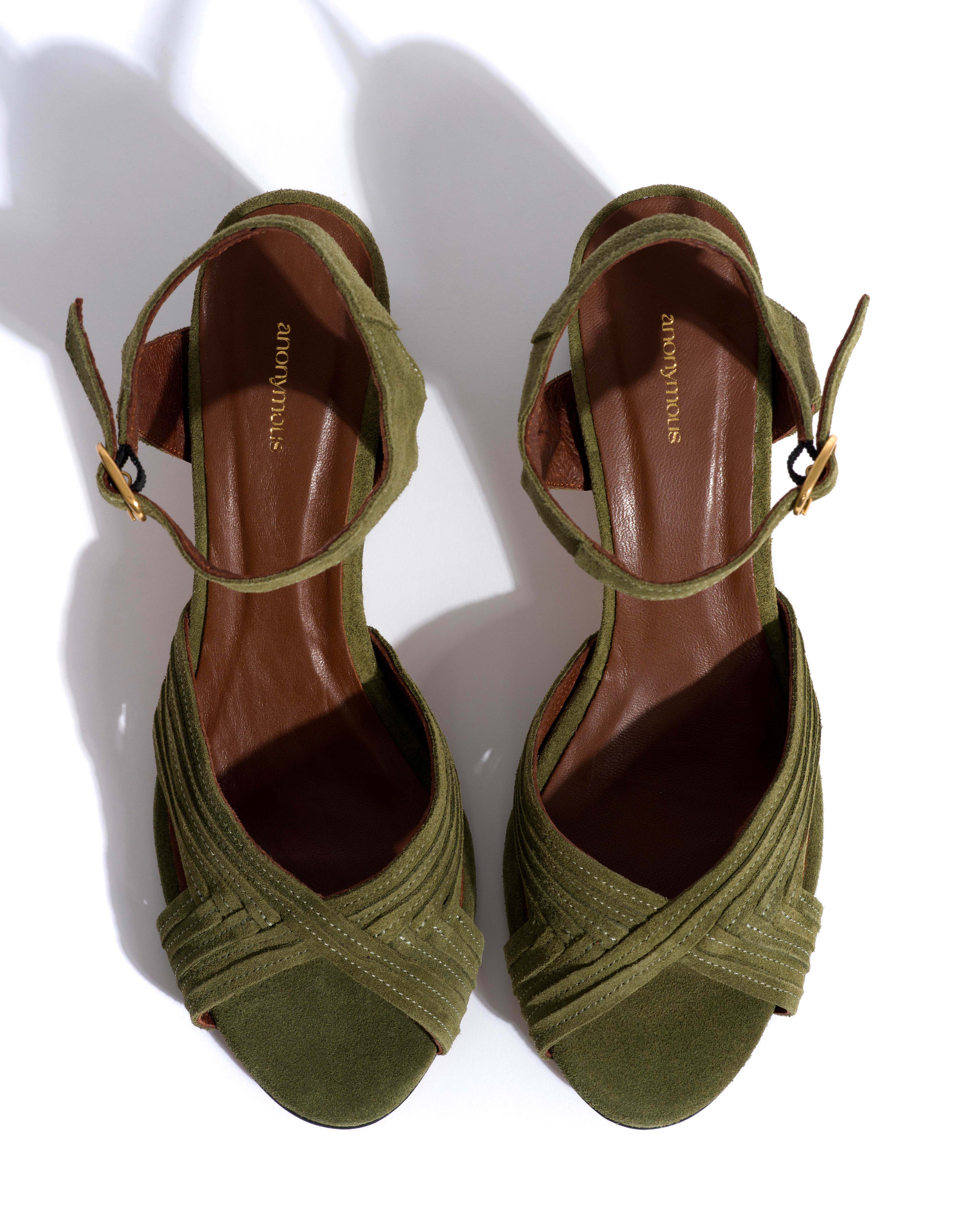 Niabi 50 Calf suede Olive green - Image 4