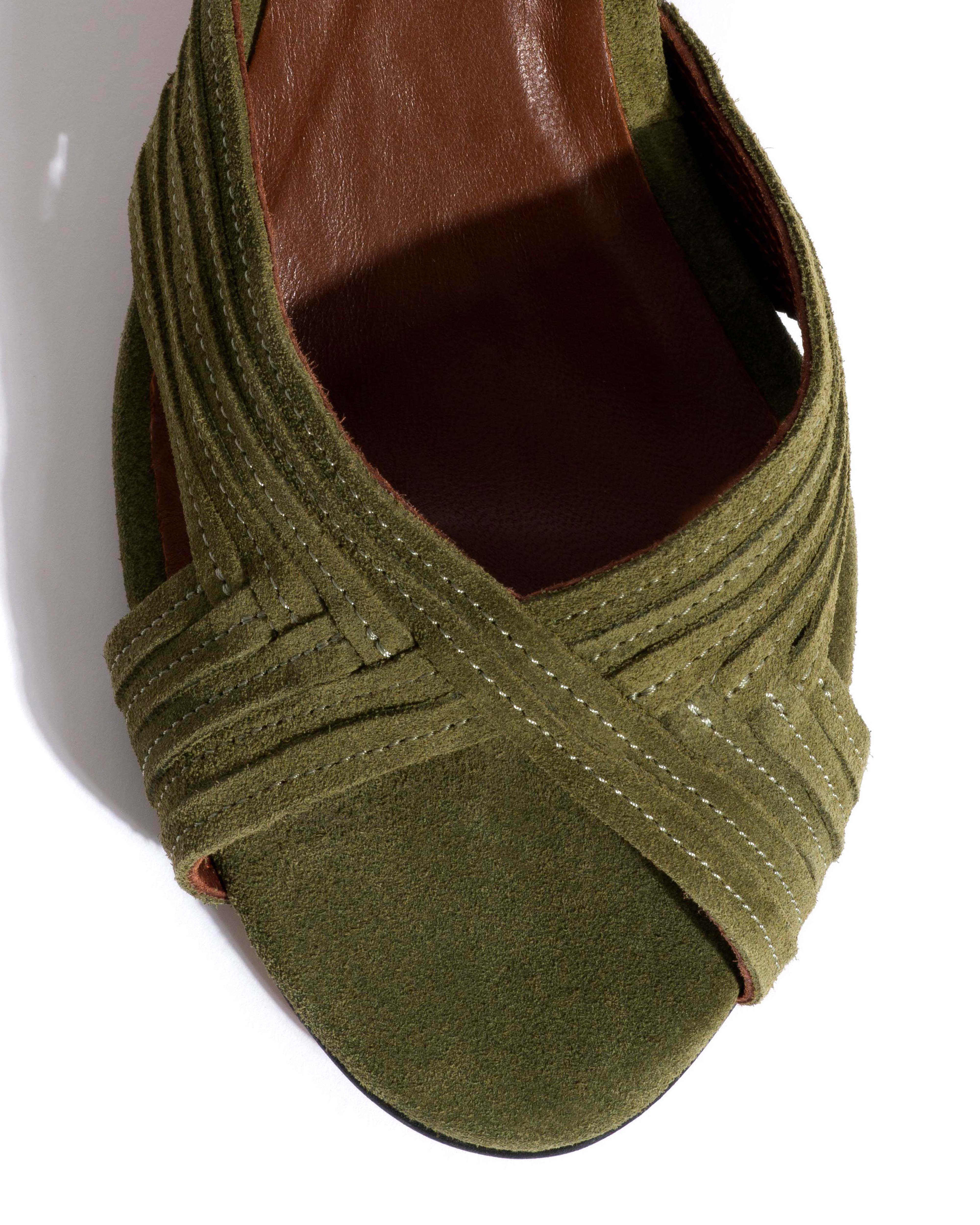 Niabi 50 Calf suede Olive green - Image 5
