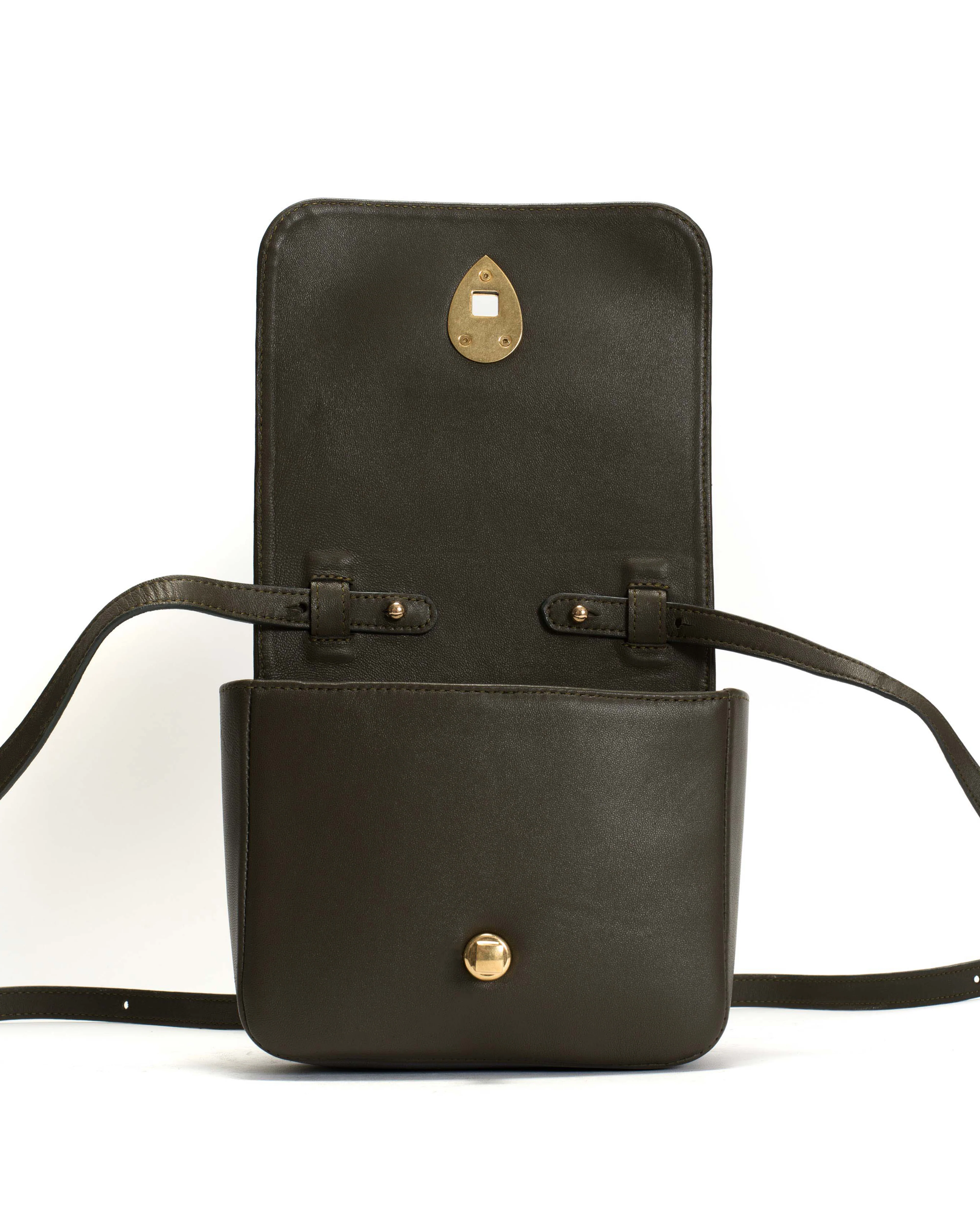 Nielle petite crossover bag Shiny lamb Moss green - Image 4