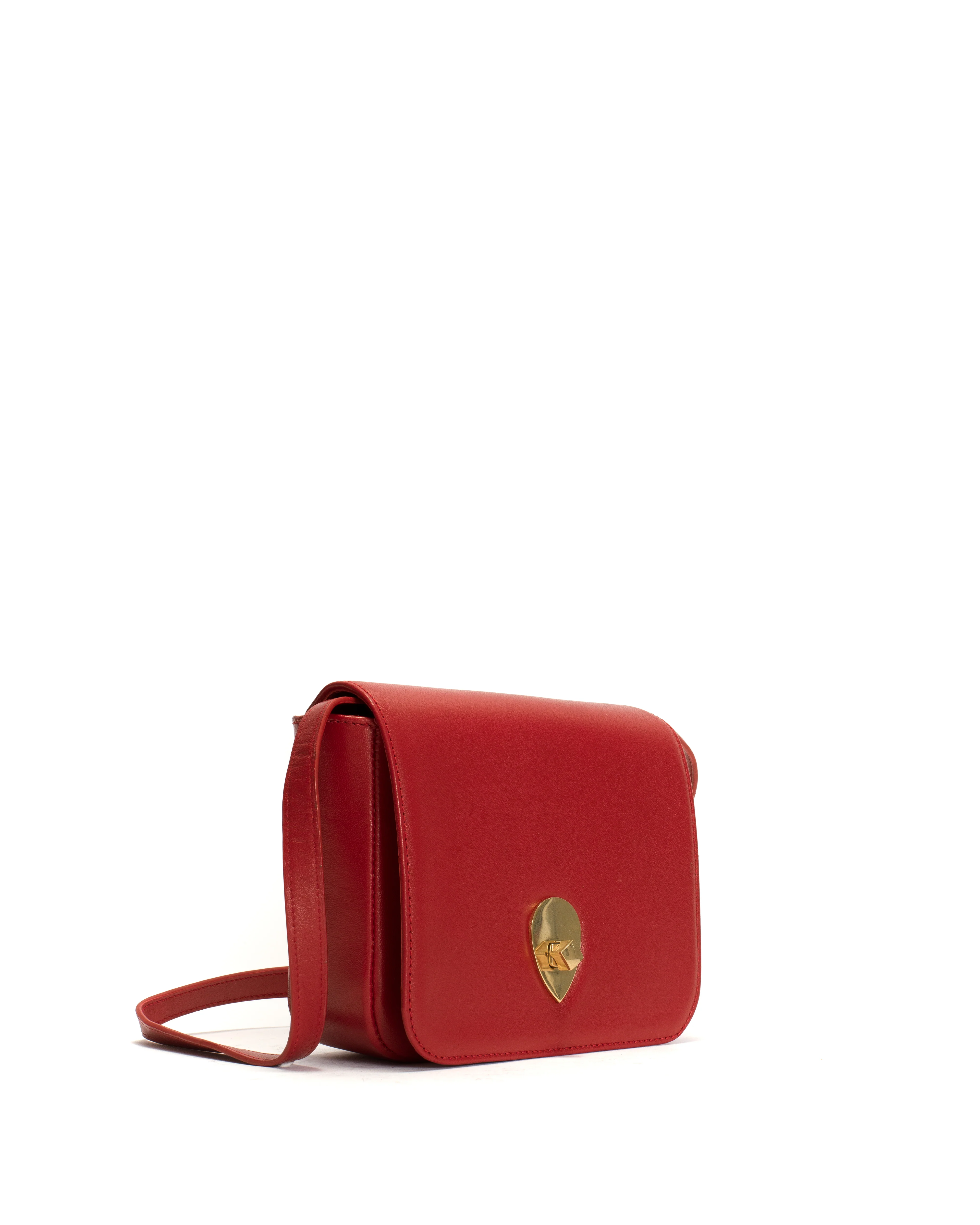 Nielle petite crossover bag Shiny lamb Ruby red - Image 2