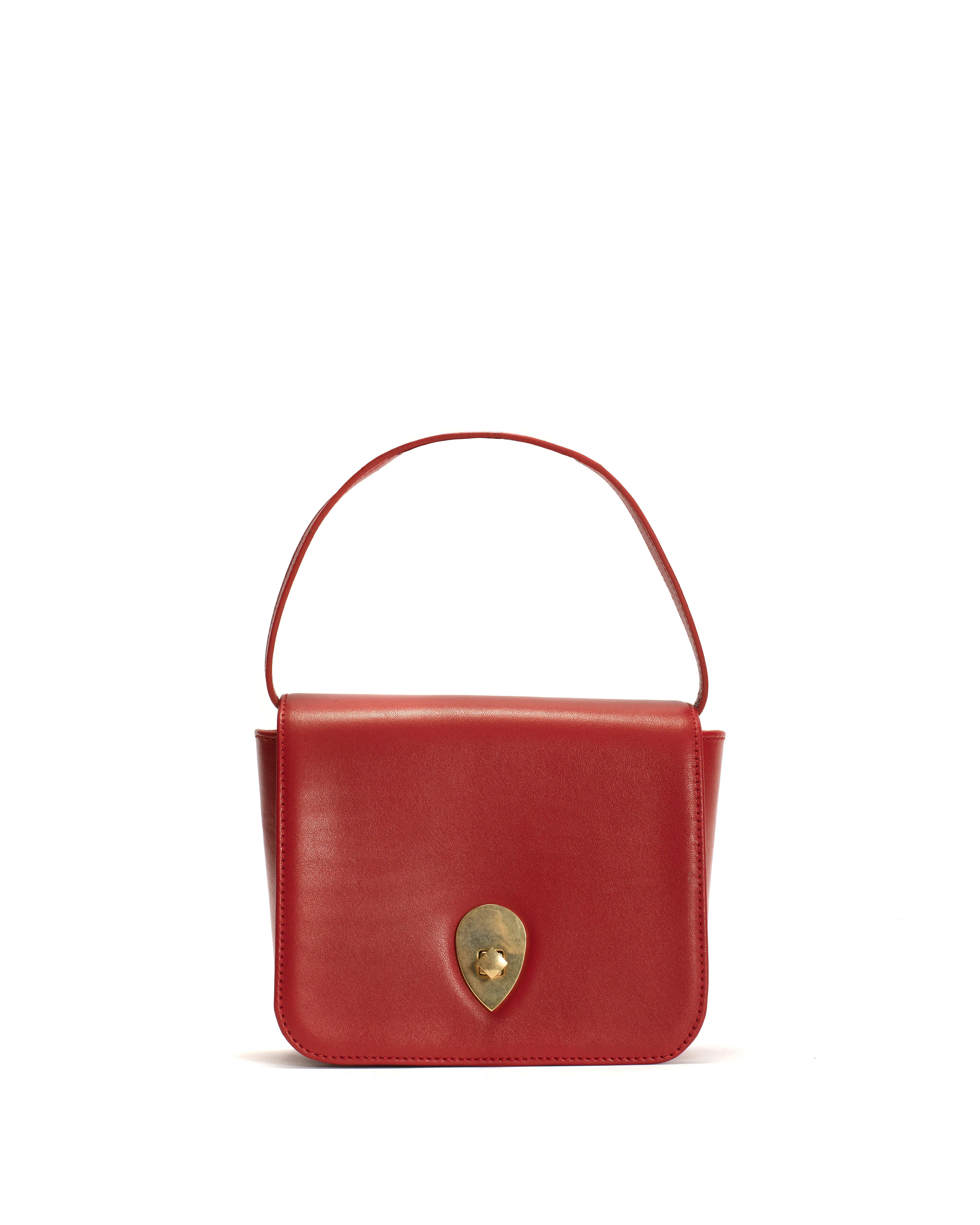Nielle petite crossover bag Shiny lamb Ruby red - Image 3