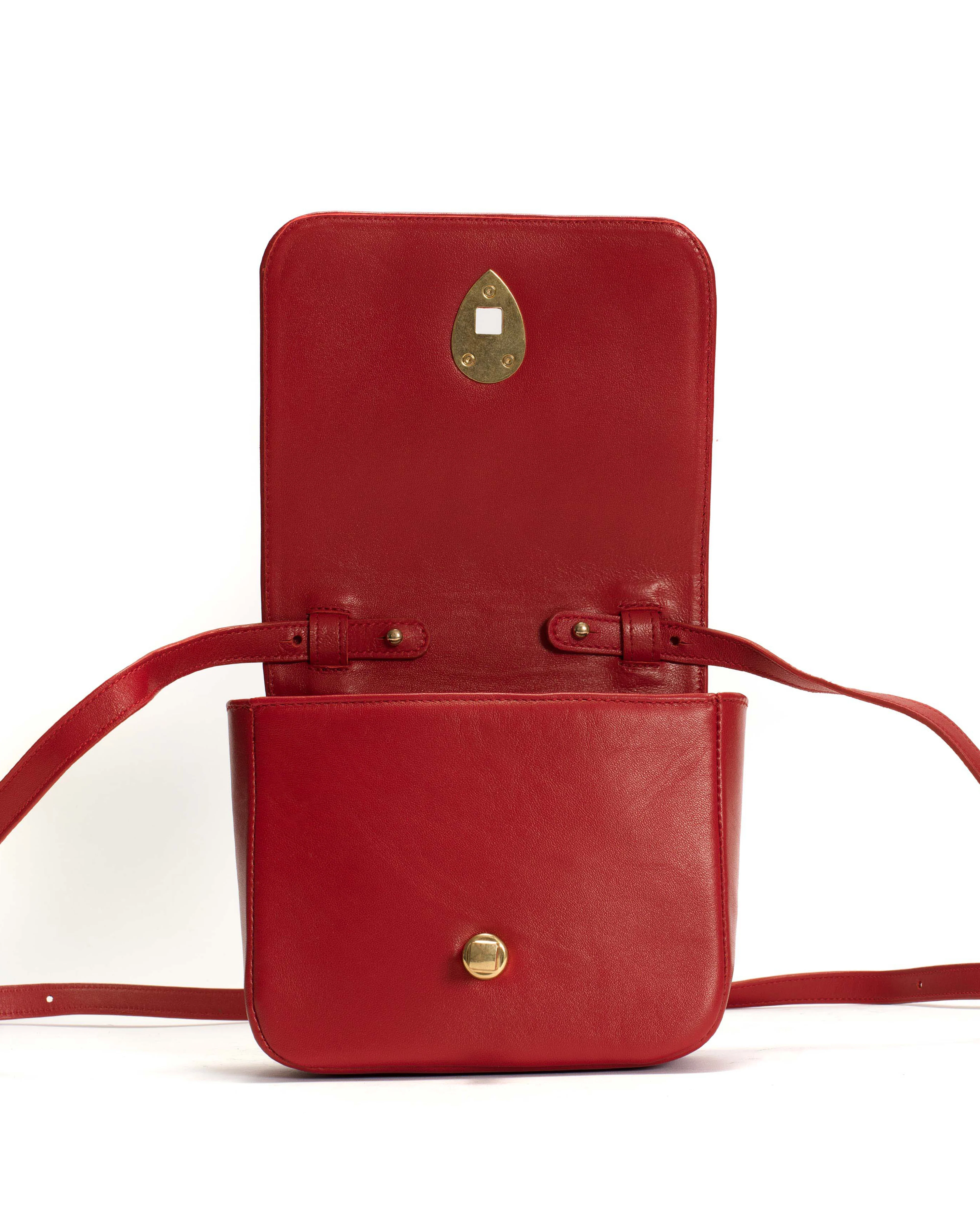 Nielle petite crossover bag Shiny lamb Ruby red - Image 4