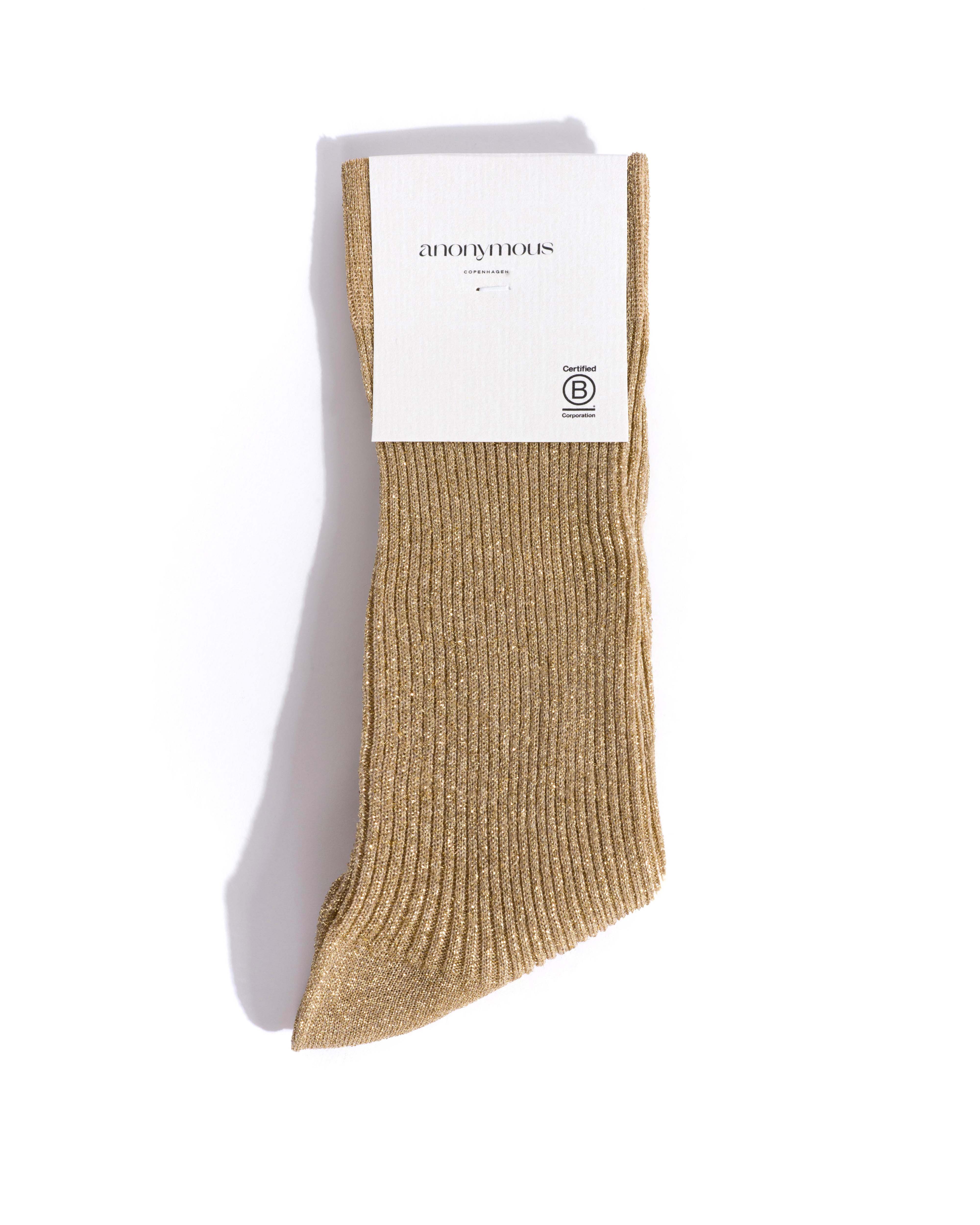 Noa glitter socks 52% nylon 48% polyester Gold - Image 4