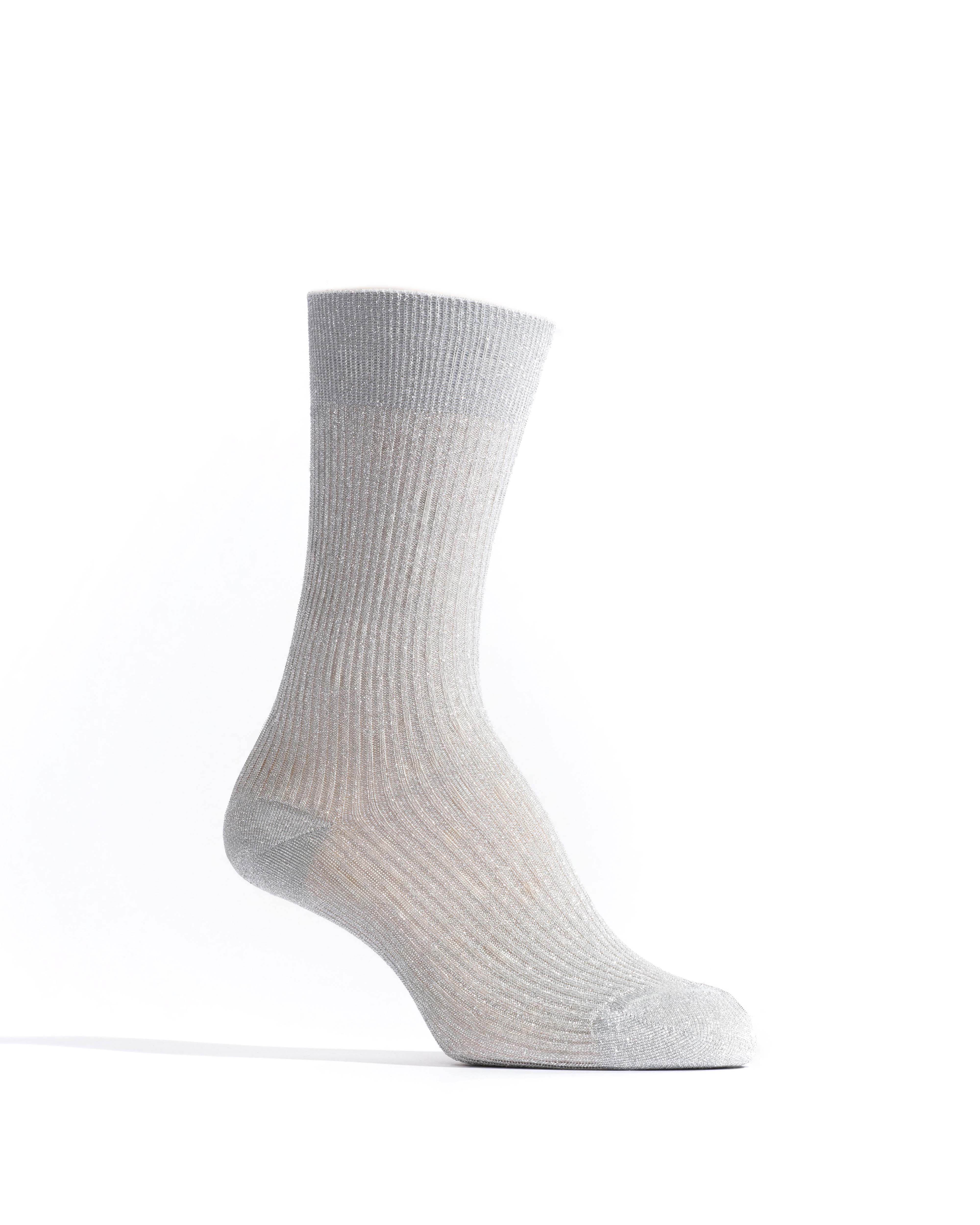 Noa glitter socks 52% nylon 48% polyester Silver - Image 2