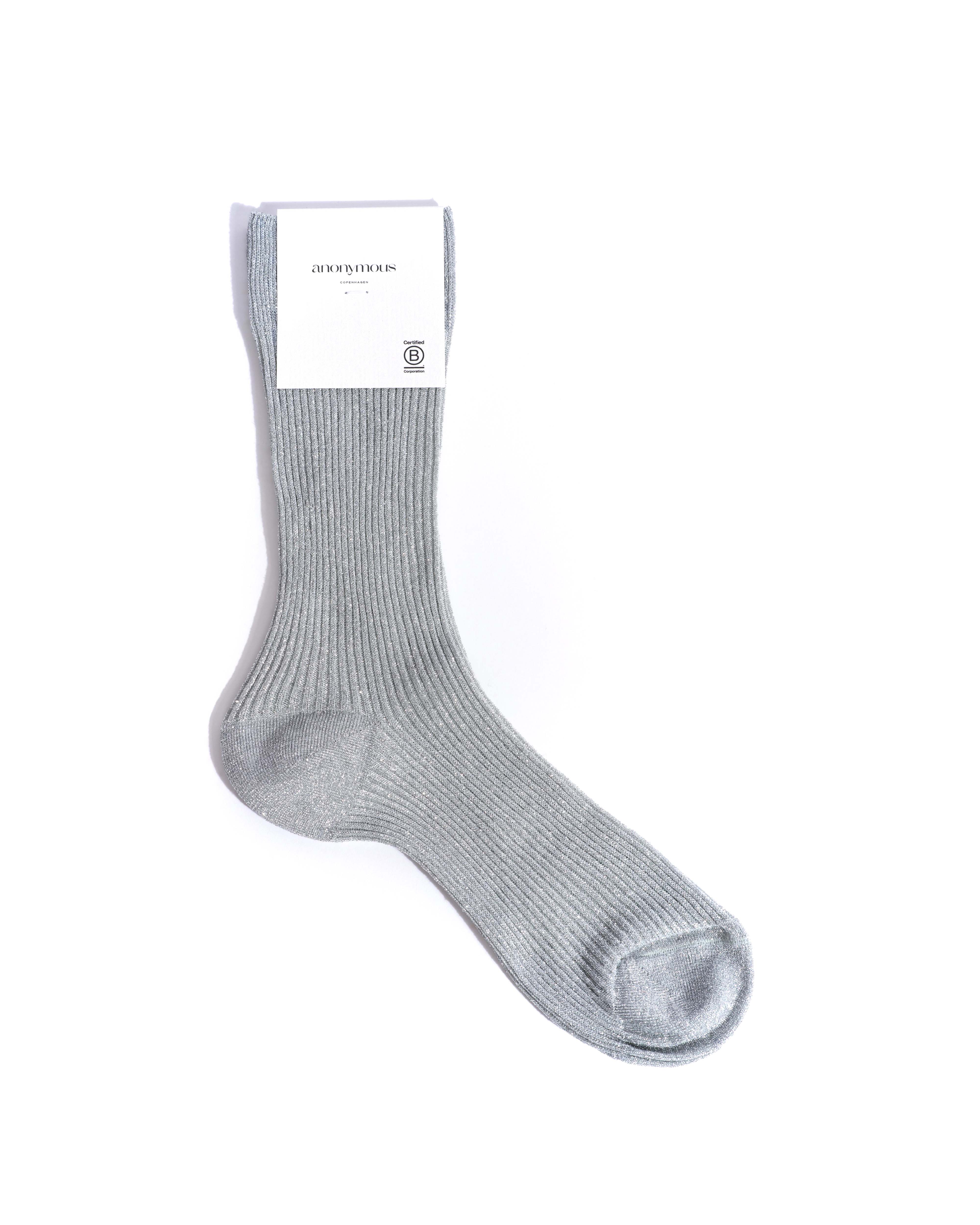 Noa glitter socks 52% nylon 48% polyester Silver - Image 3