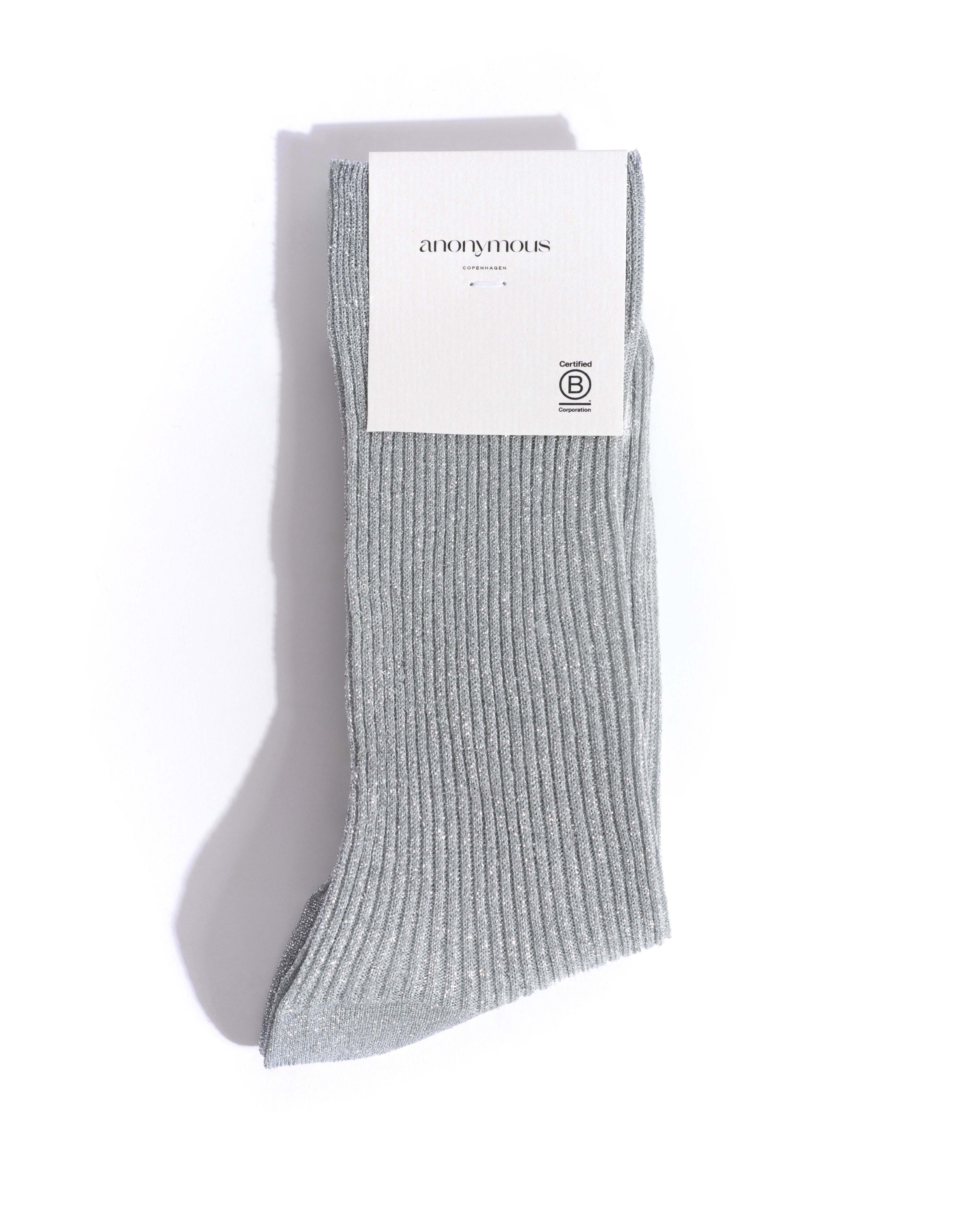 Noa glitter socks 52% nylon 48% polyester Silver - Image 4