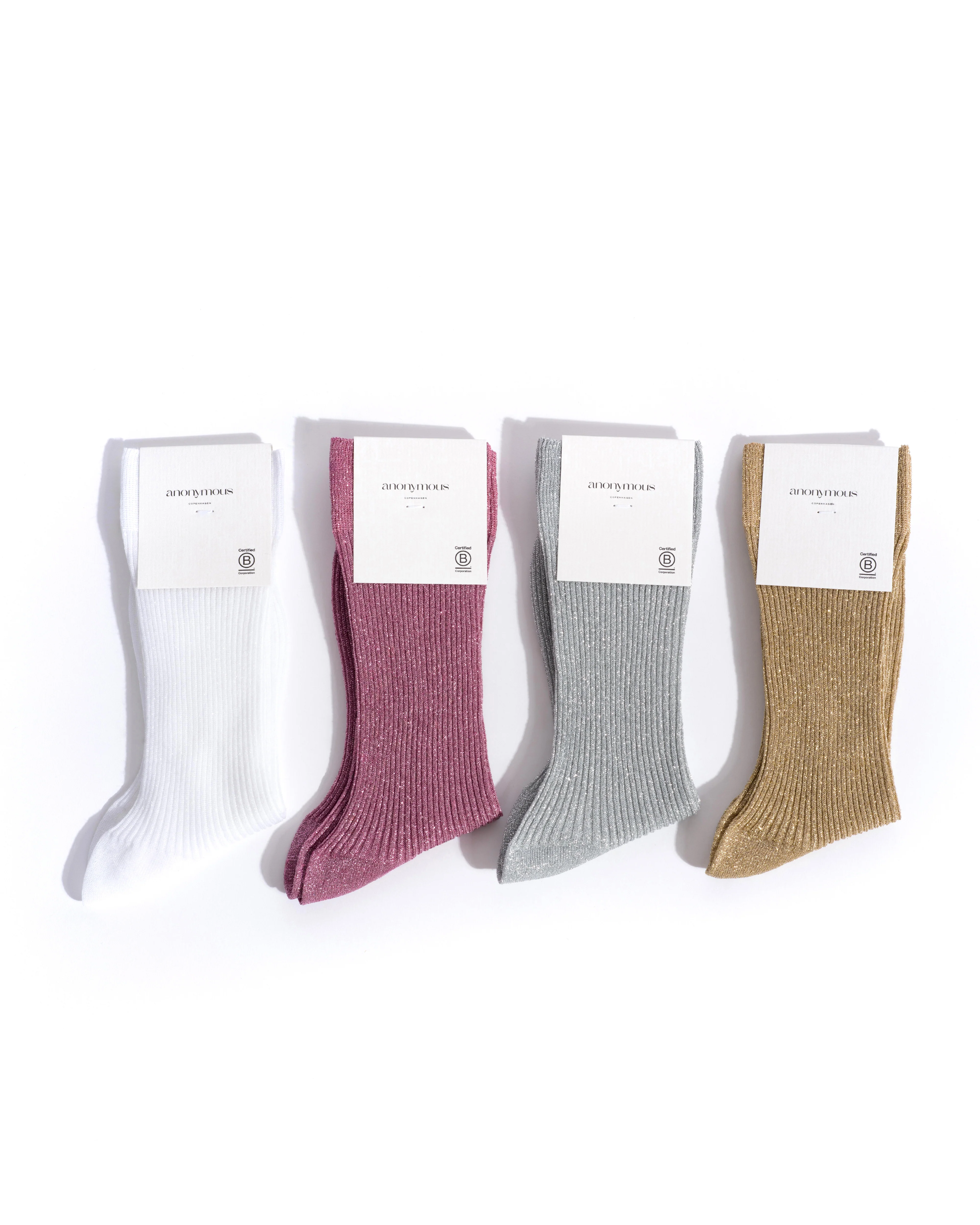 Noa glitter socks 52% nylon 48% polyester Silver - Image 6